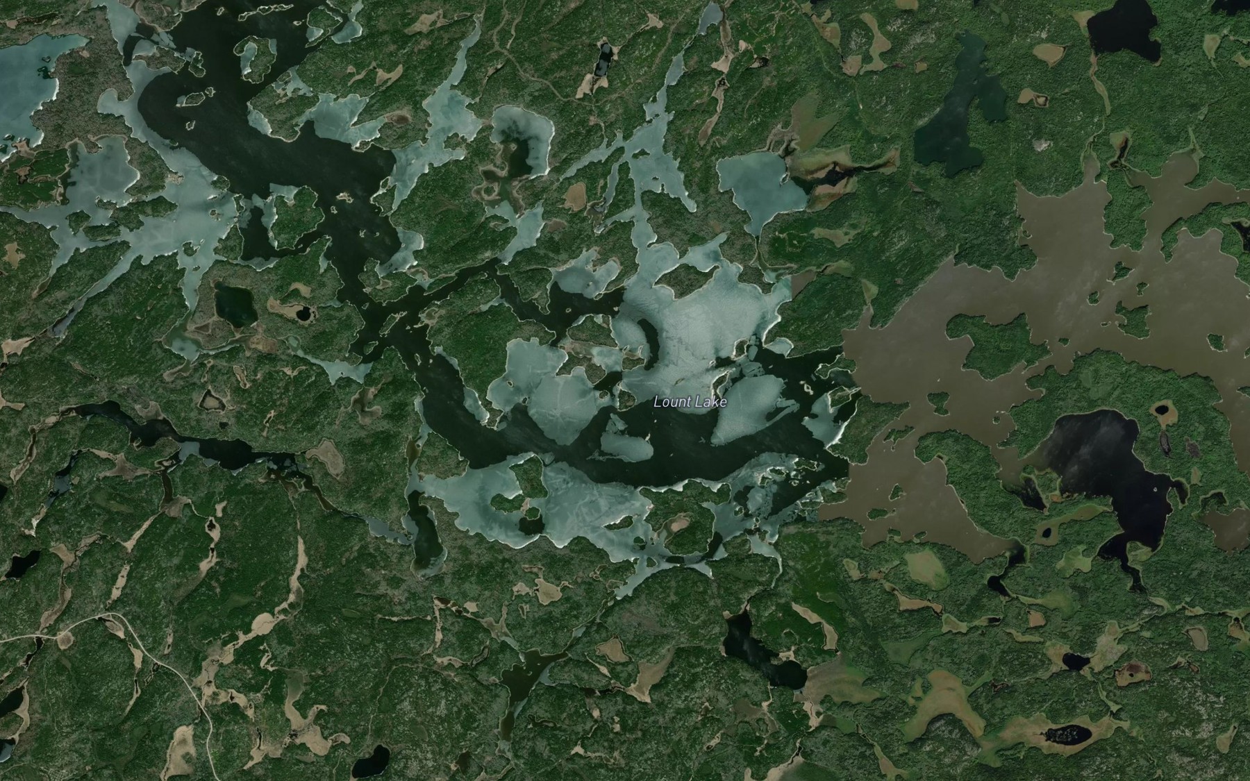 Satellite map of the Lount Lake