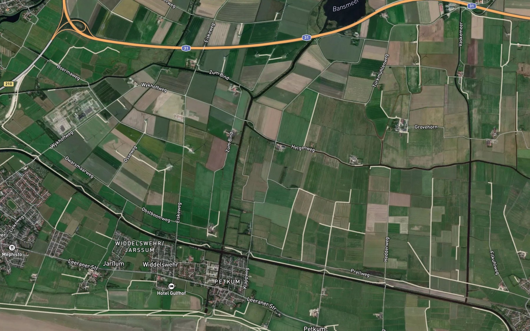 Satellite map of the Petkumer Tief