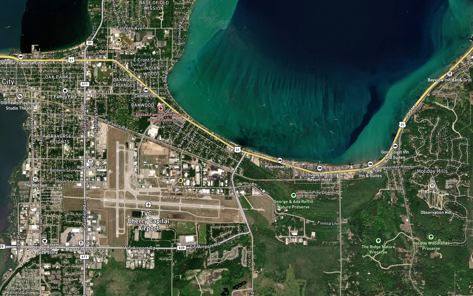 Satellite map of the Mitchel Creek