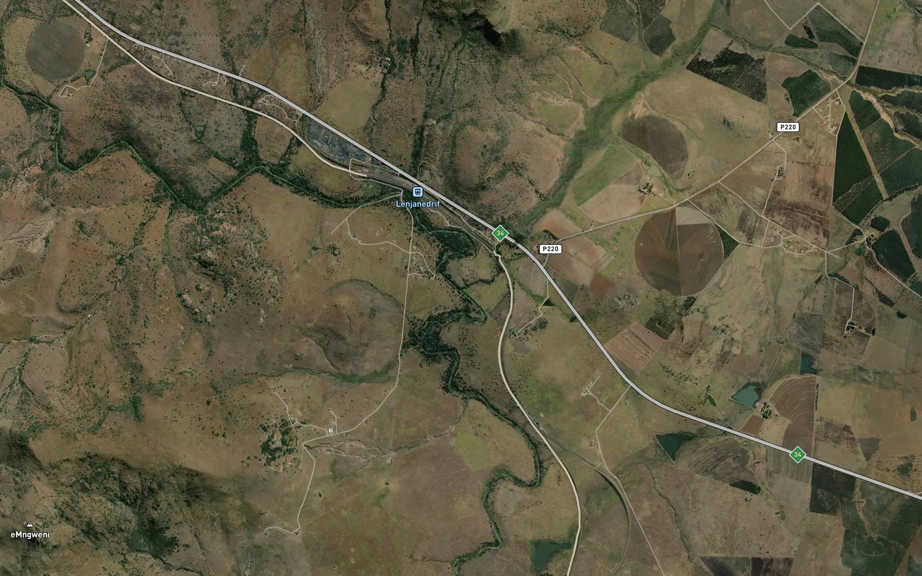 Satellite map of the Lenjane