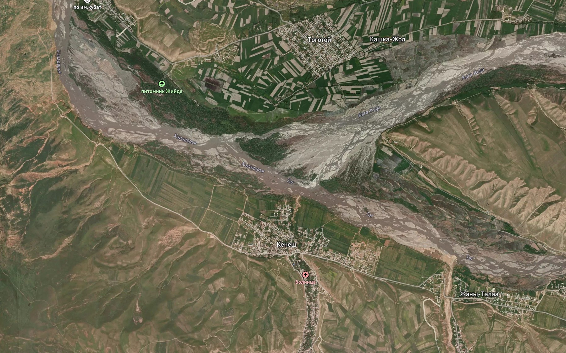 Satellite map of the Tar