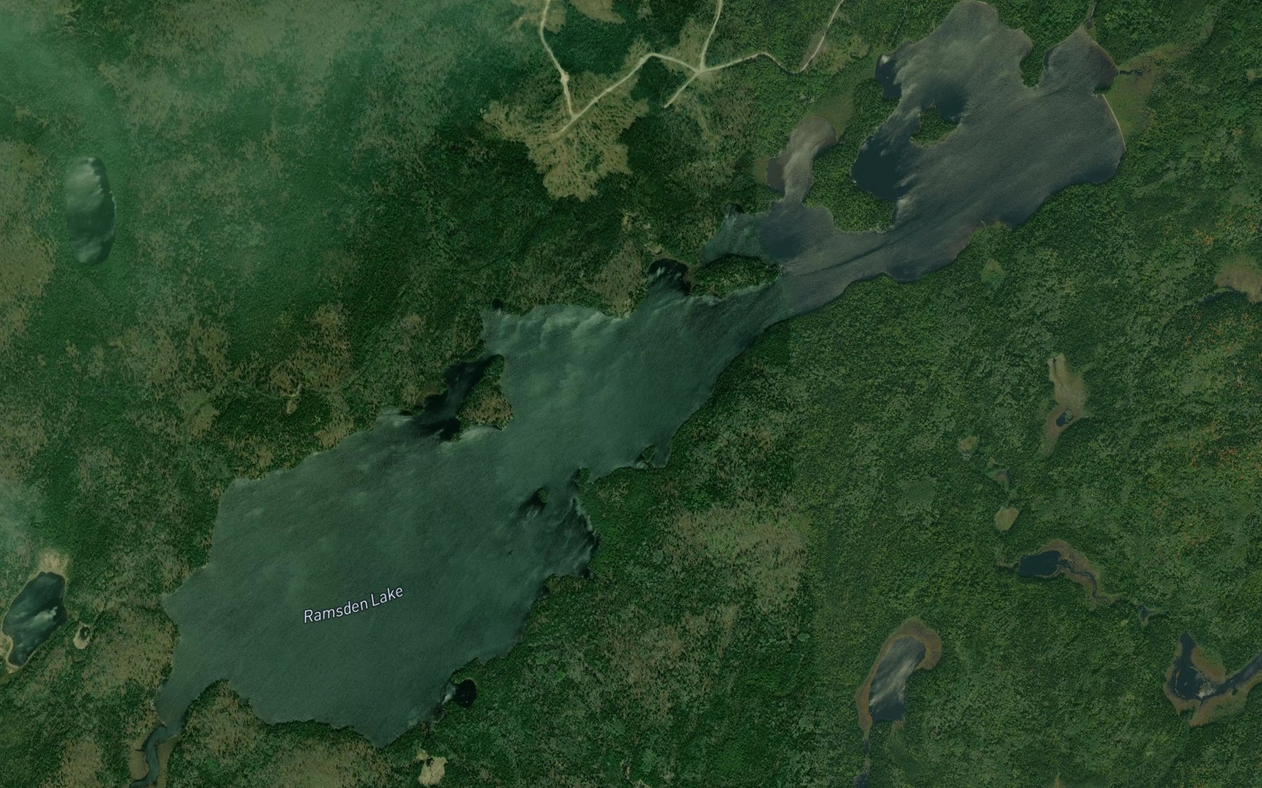 Satellite map of the Ramsden Lake