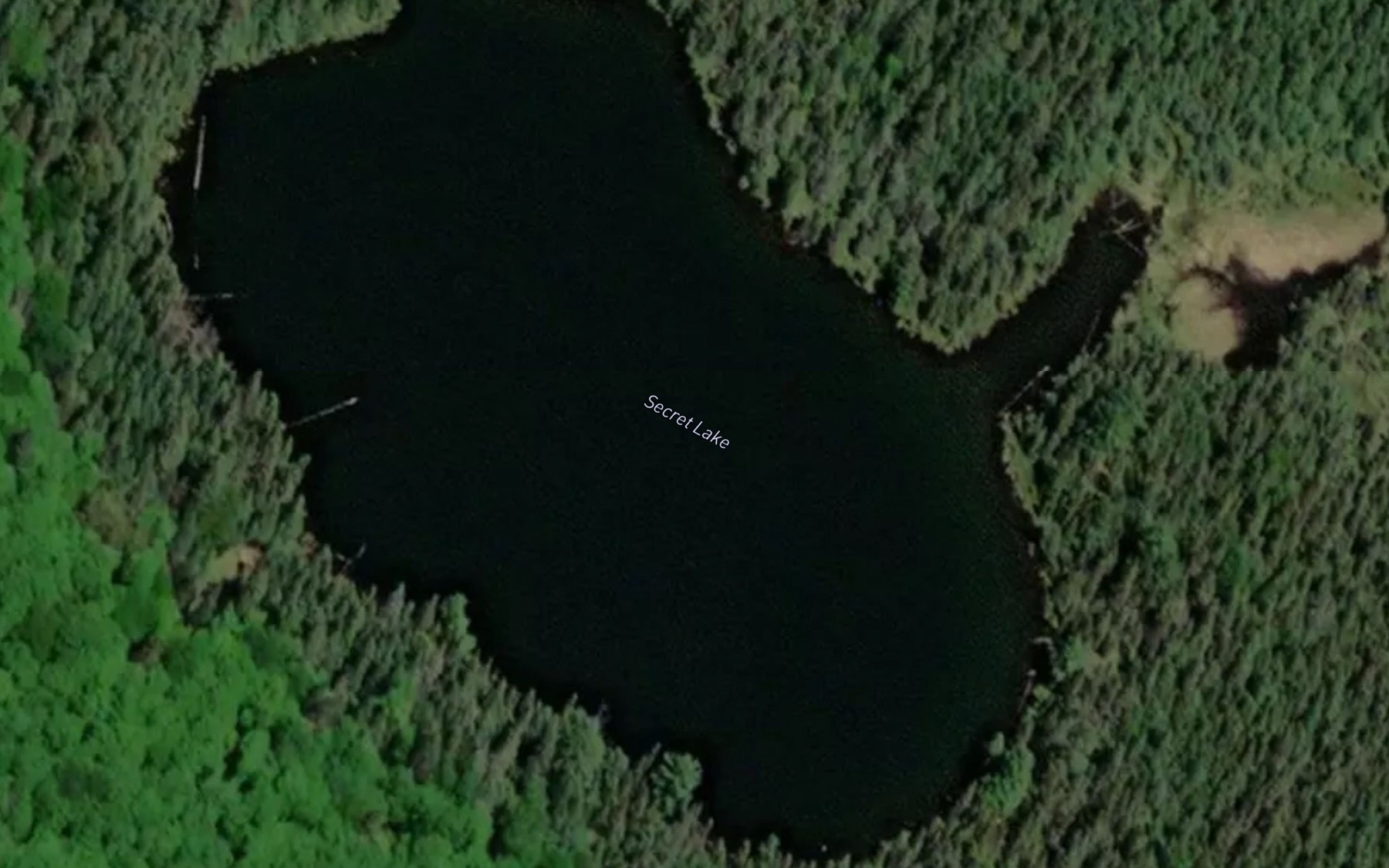 Satellite map of the Secret Lake