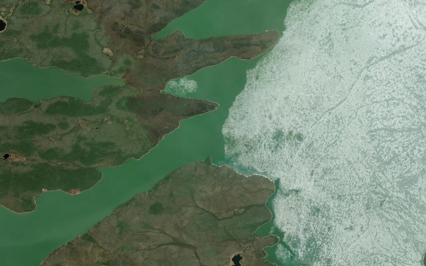 Satellite map of the Loon Narrows