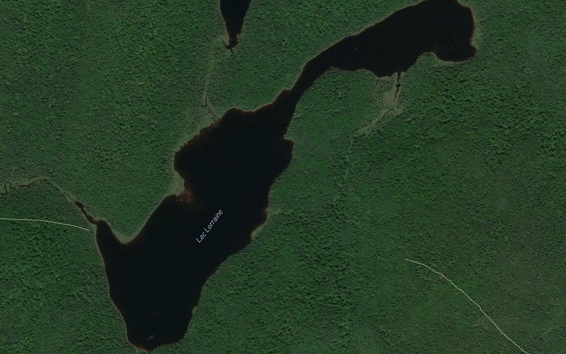 Satellite map of the Lac Lorraine