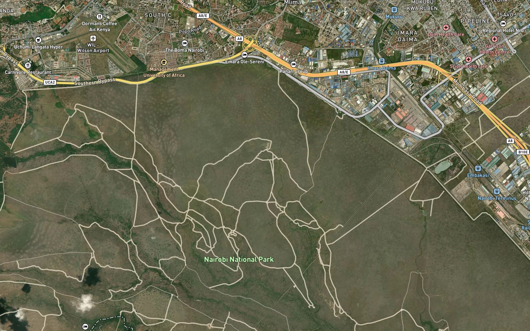 Satellite map of the Elands Hollow Dam
