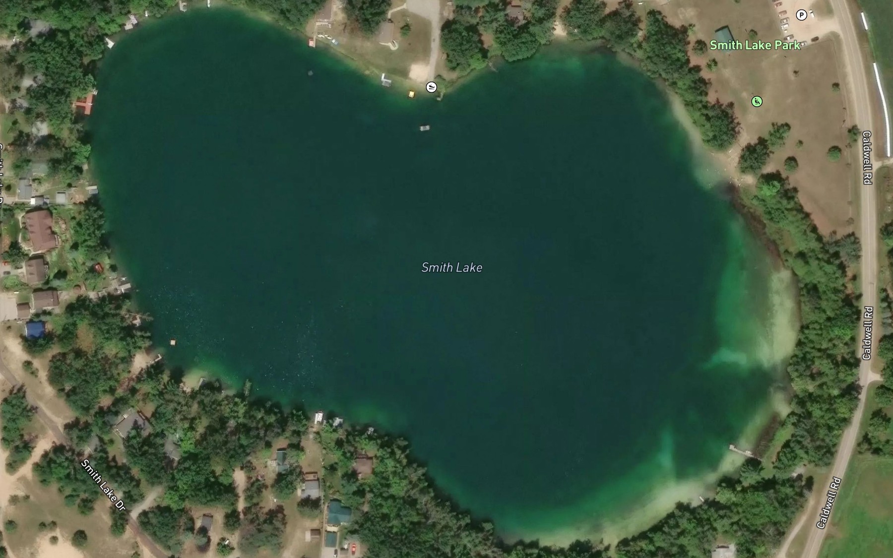 Satellite map of the Smith Lake