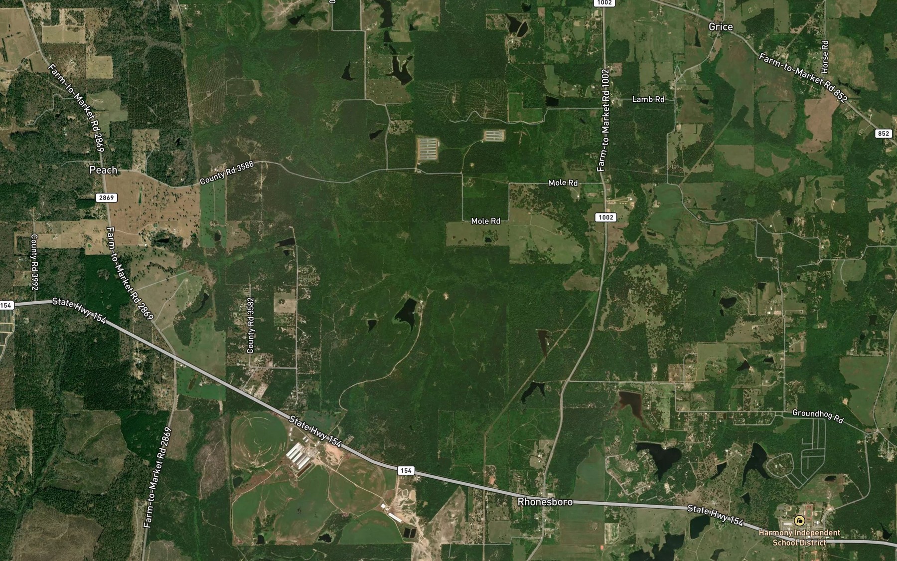Satellite map of the Dinner Branch