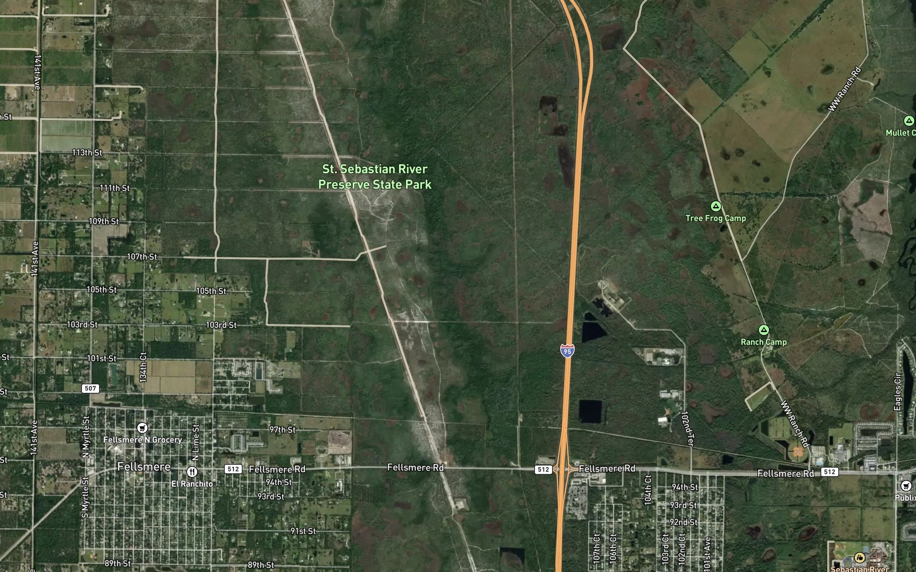 Satellite map of the General Developers Lake