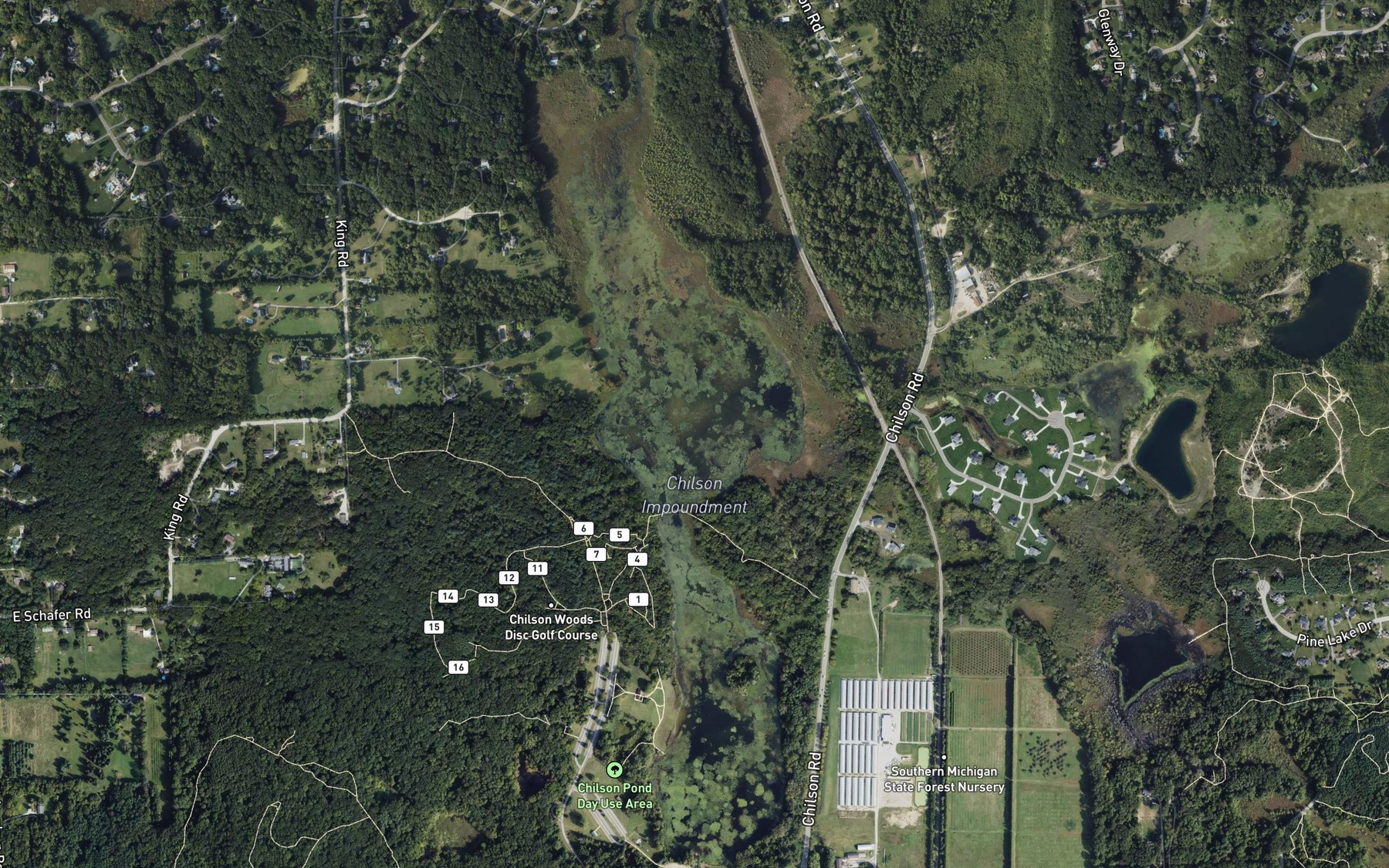 Satellite map of the Chilson Impoundment