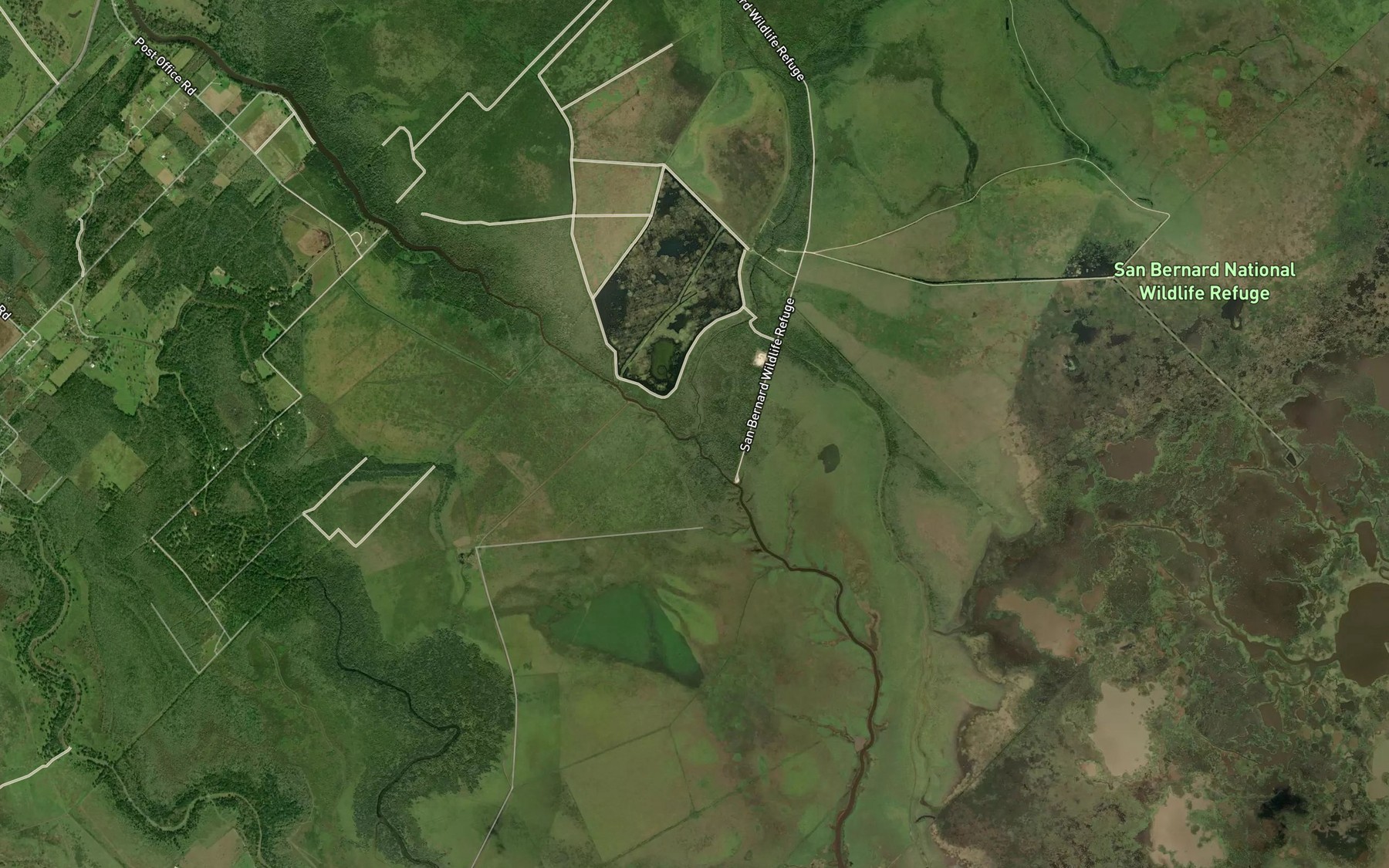 Satellite map of the Cocklebur Slough