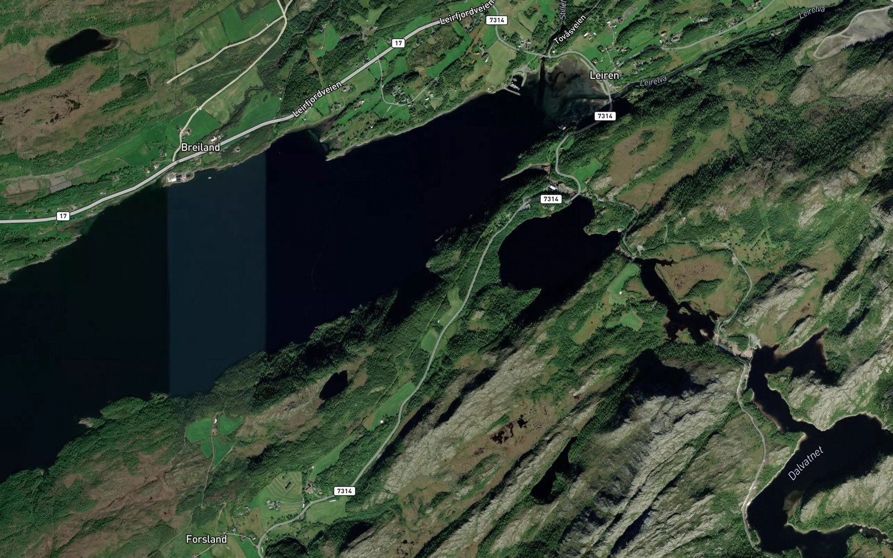 Satellite map of the Forslandselva