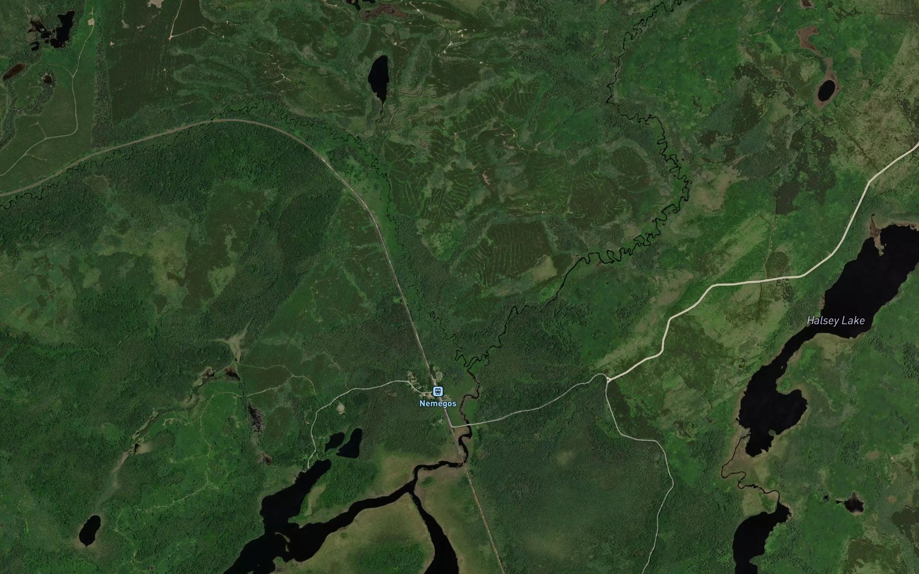 Satellite map of the Poulin Creek