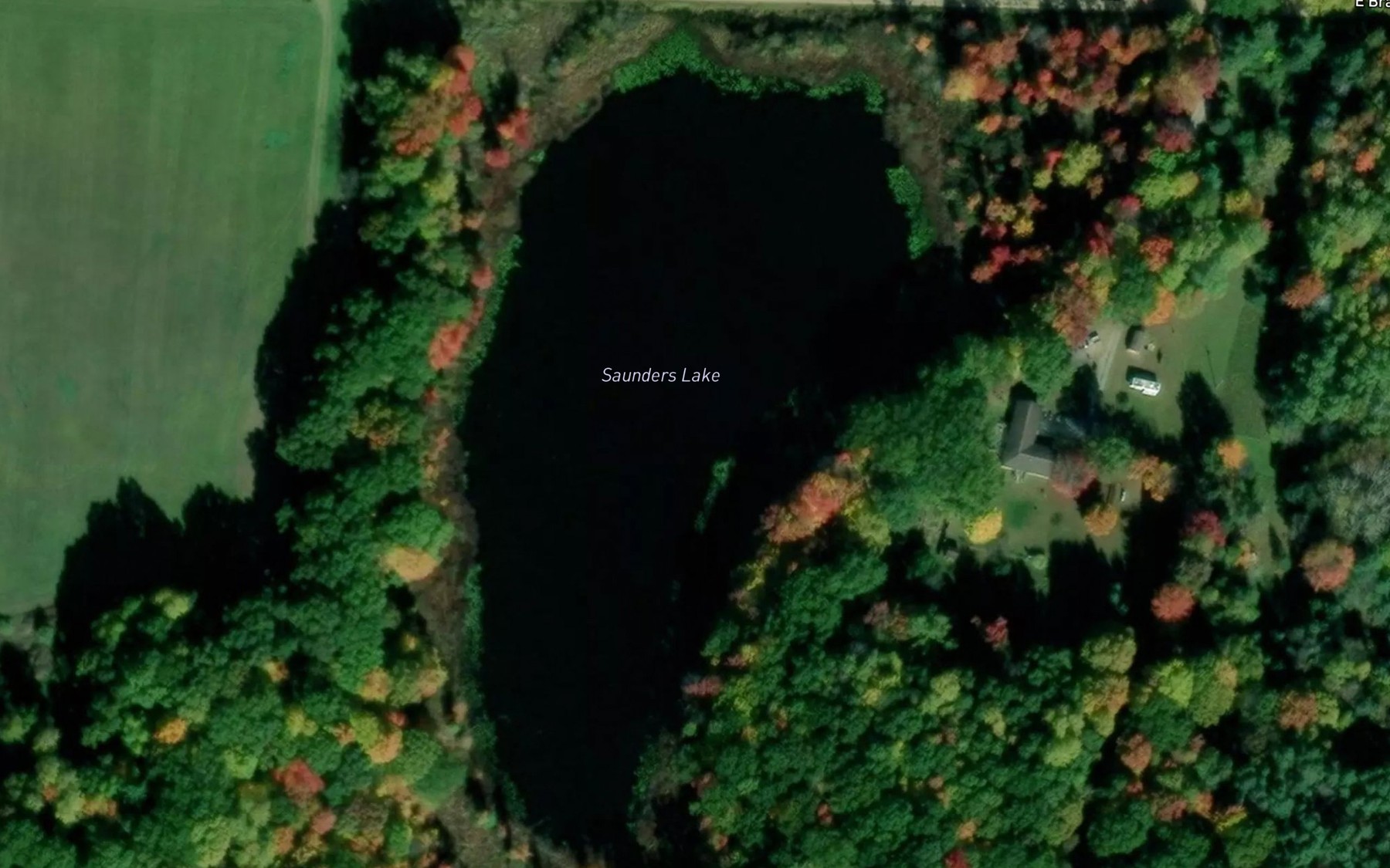 Satellite map of the Saunders Lake