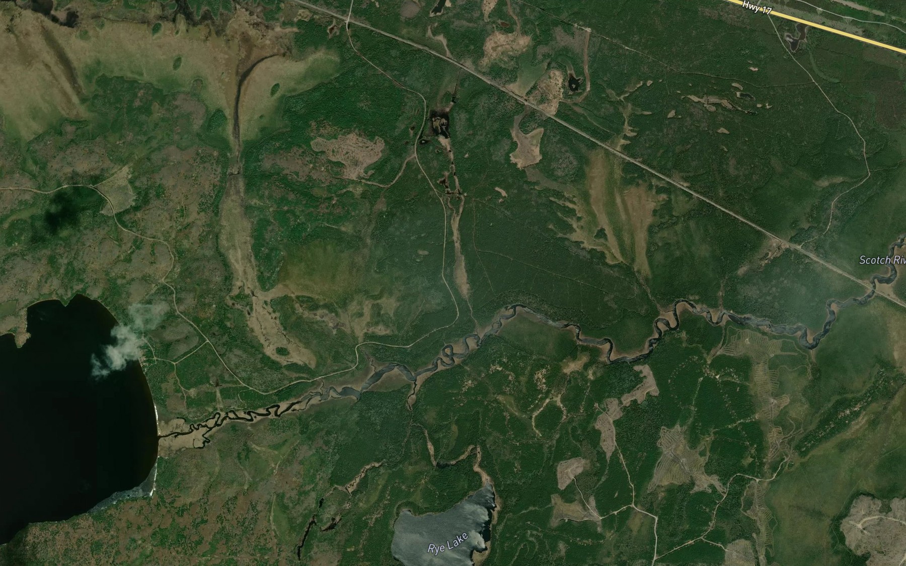 Satellite map of the Leach Creek