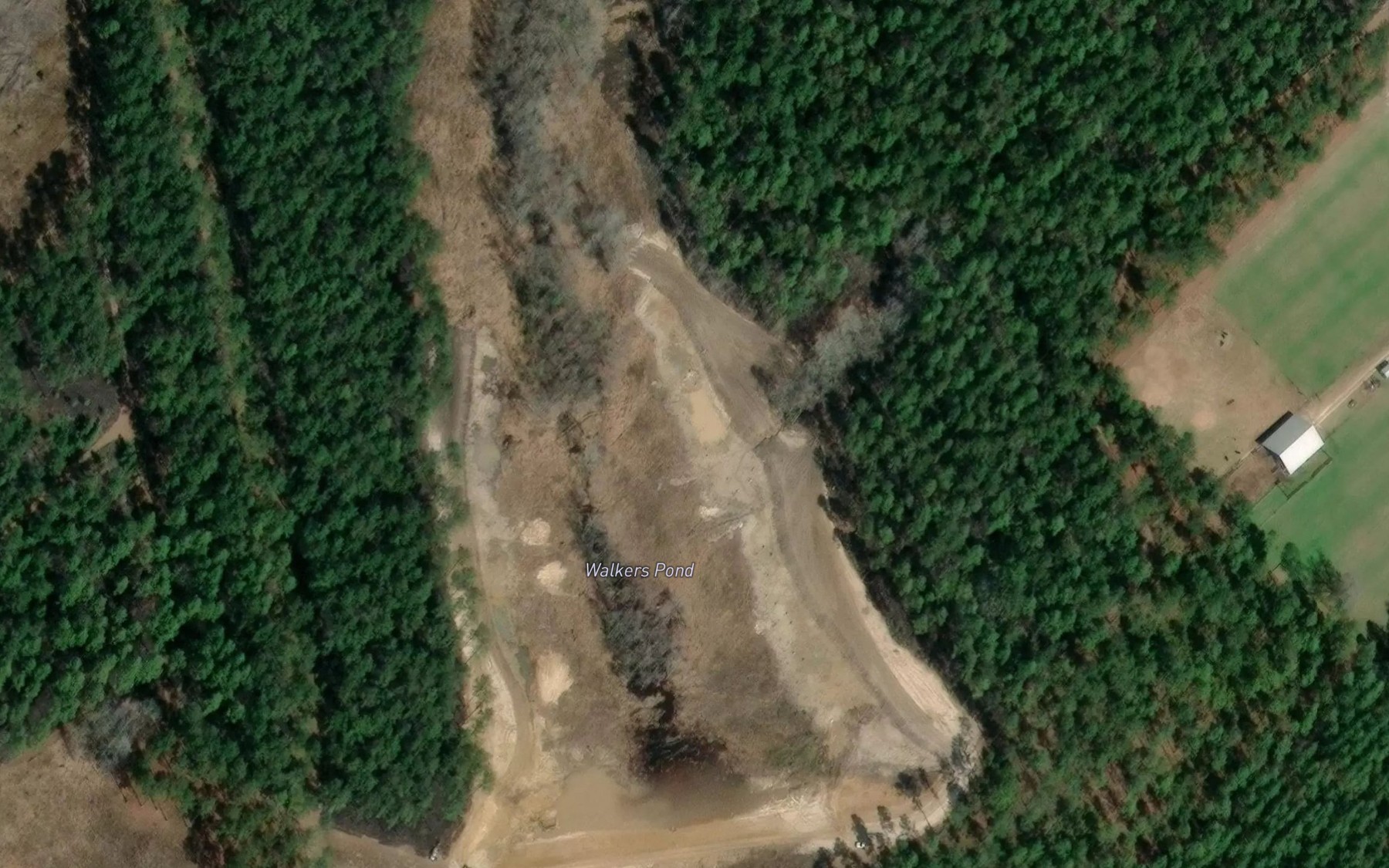 Satellite map of the Walkers Pond