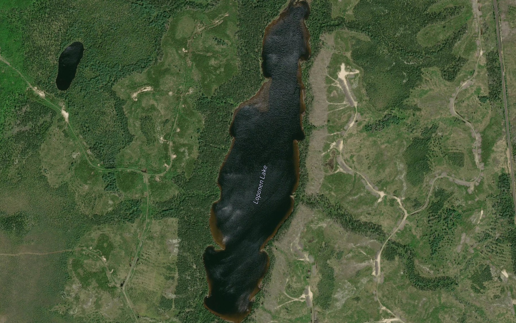 Satellite map of the Laponen Lake