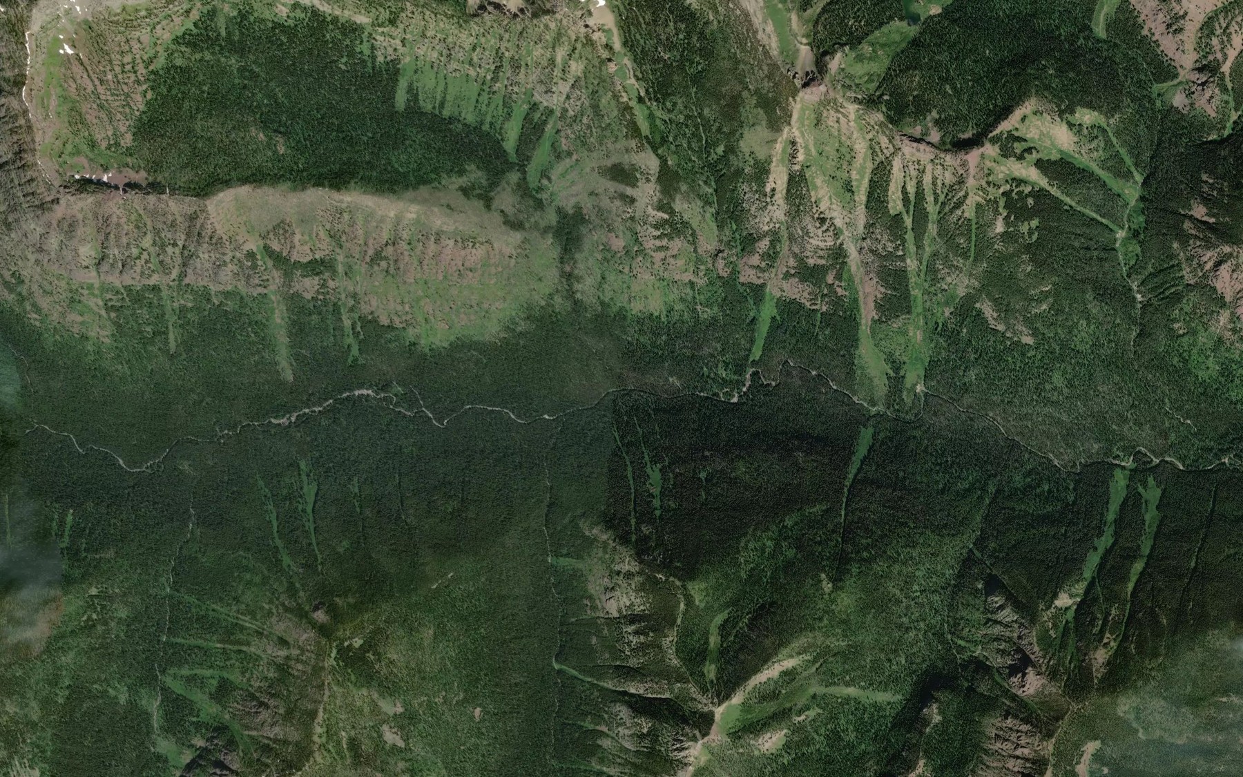 Satellite map of the Highrock Creek