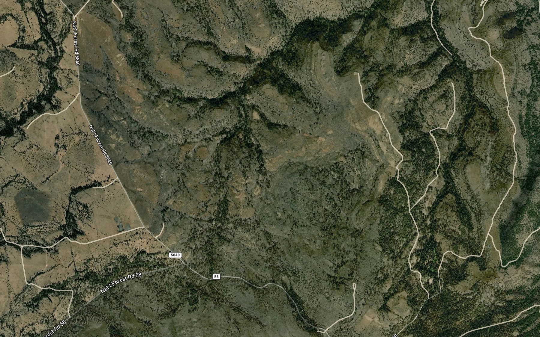Satellite map of the Basin Creek