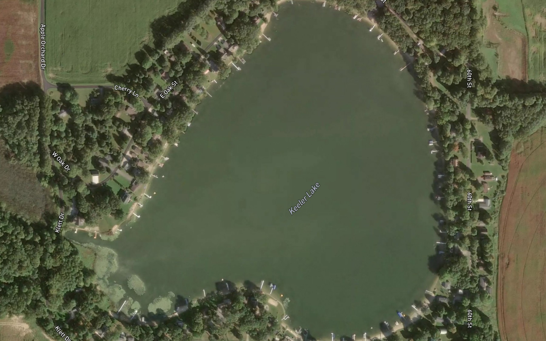 Satellite map of the Keeler Lake