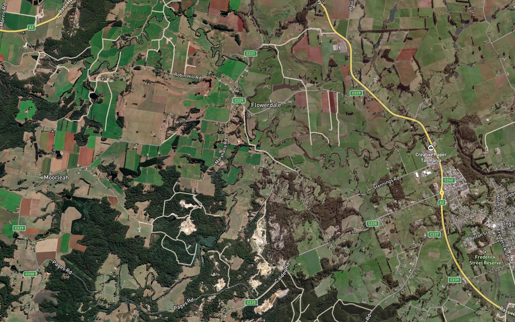 Satellite map of the River Inglis