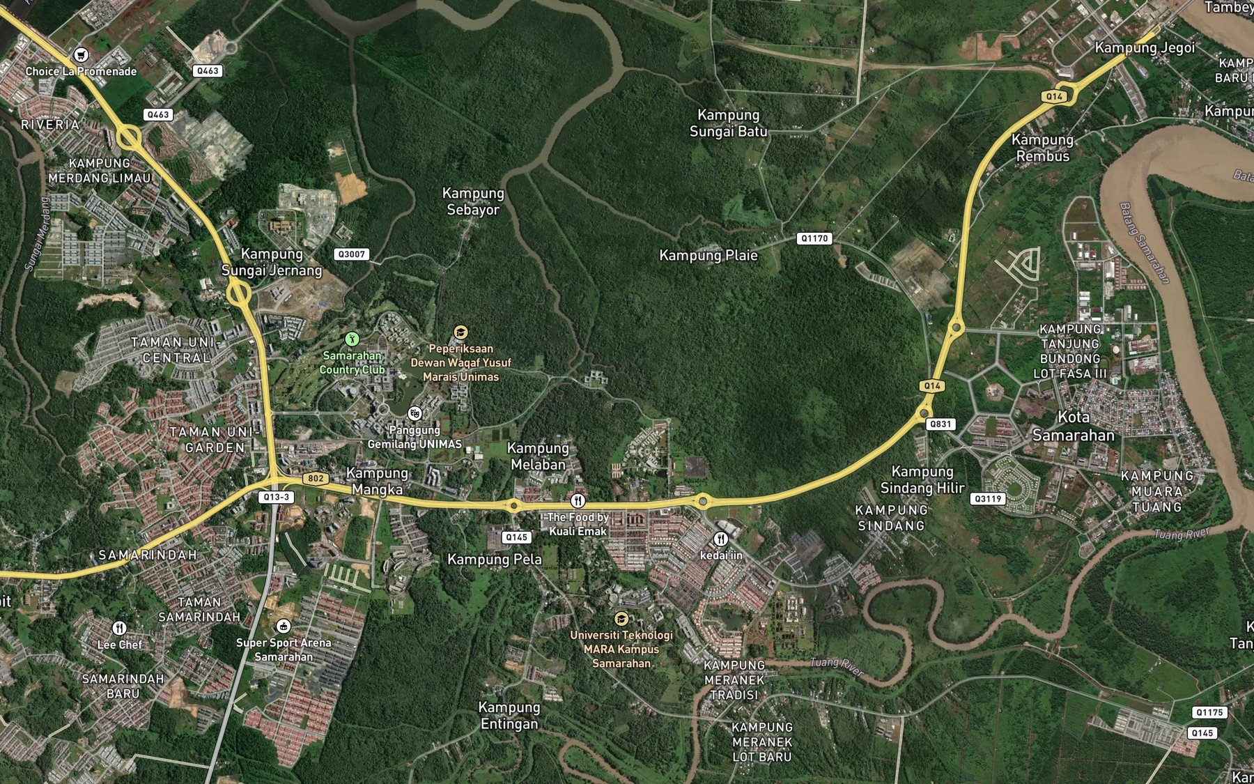 Satellite map of the Sungai Rengit