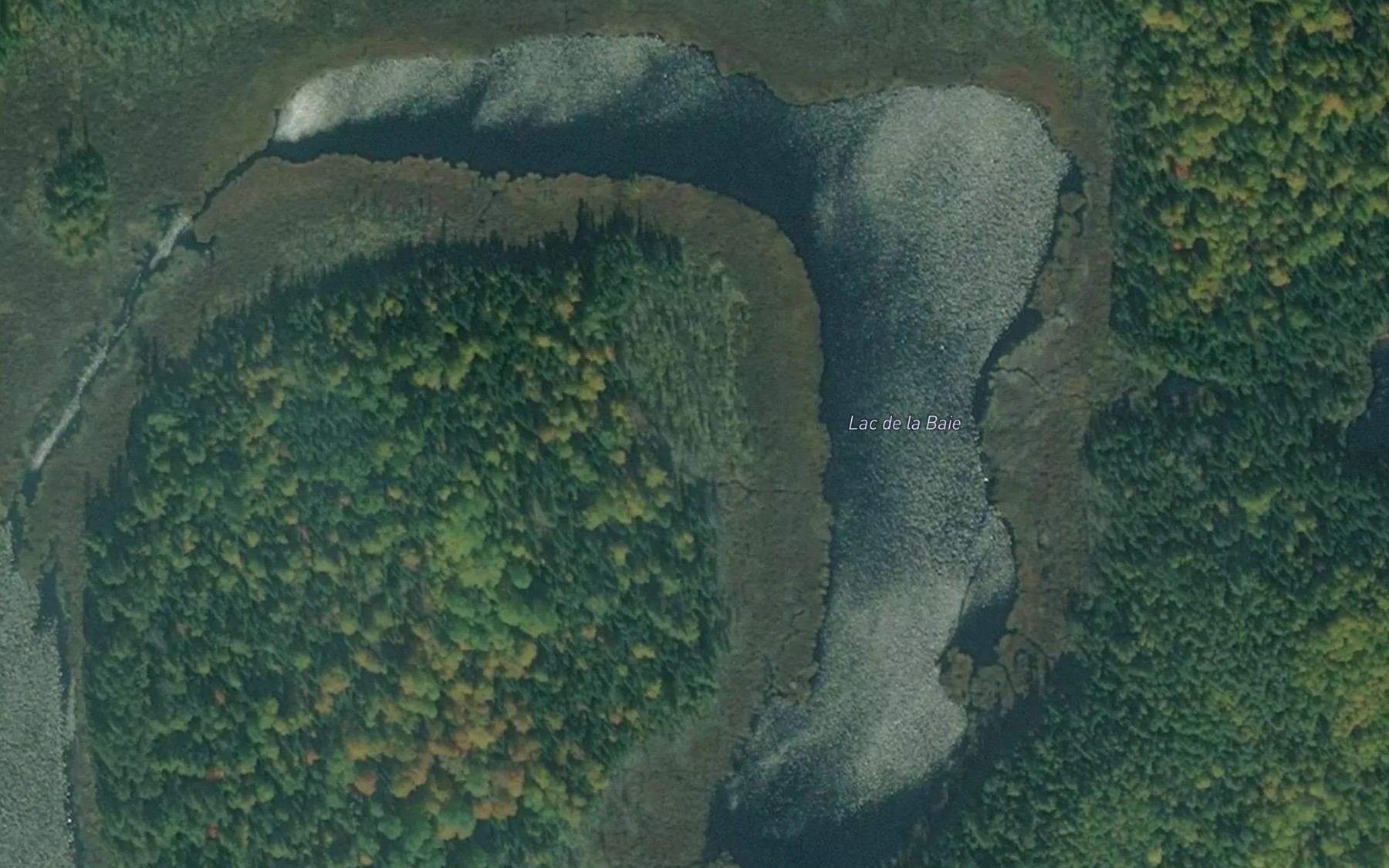 Satellite map of the Lac de la Baie
