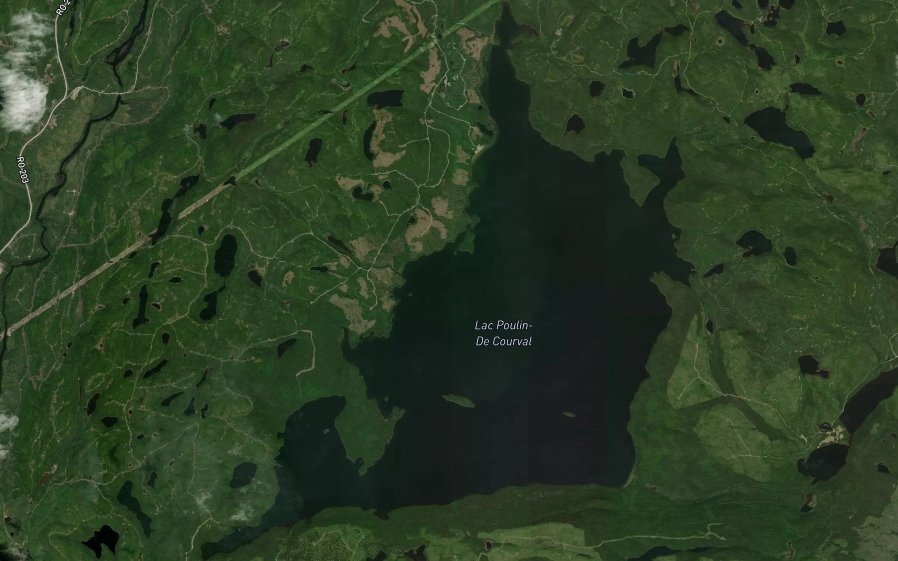 Satellite map of the Lac Poulin-De Courval