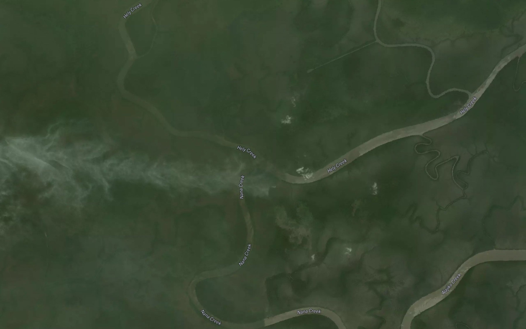 Satellite map of the Hely Creek