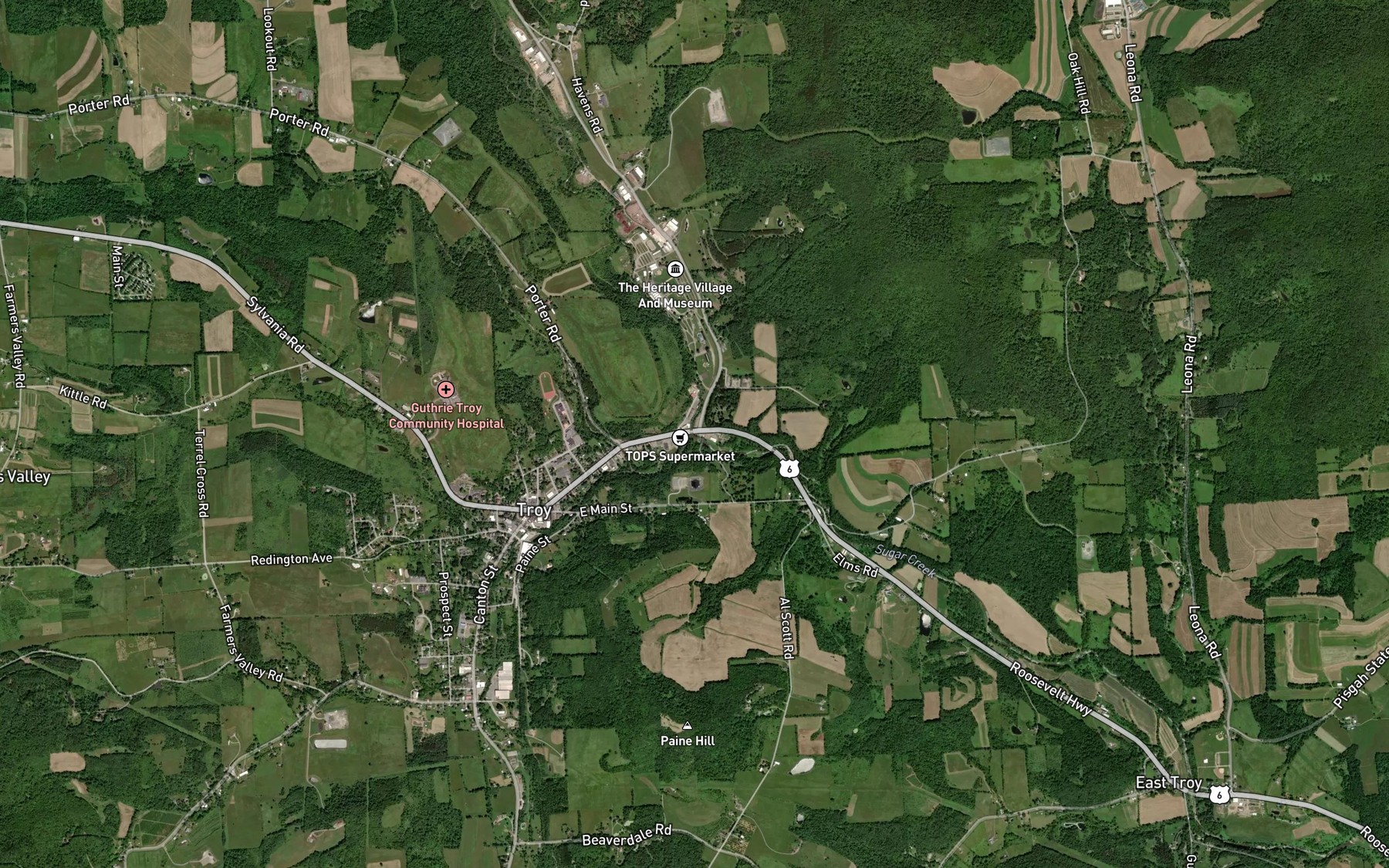 Satellite map of the North Branch Sugar Creek