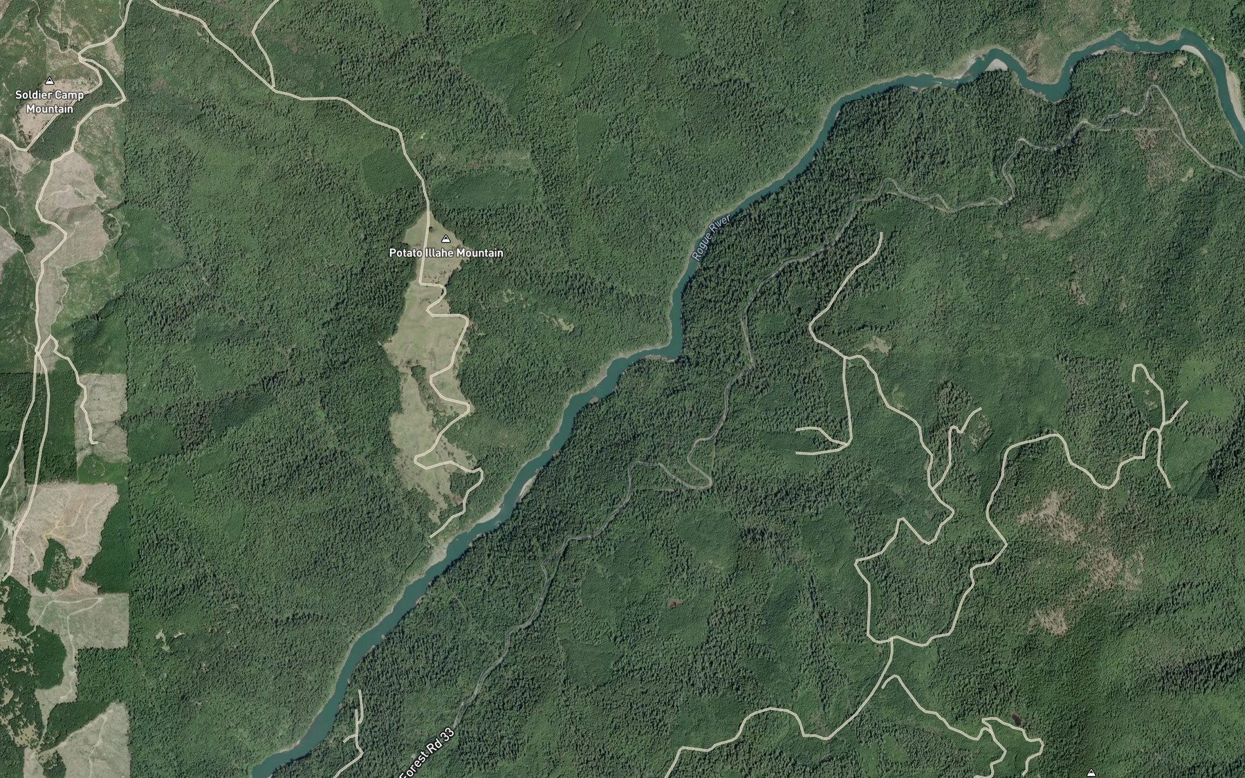 Satellite map of the Nail Keg Creek