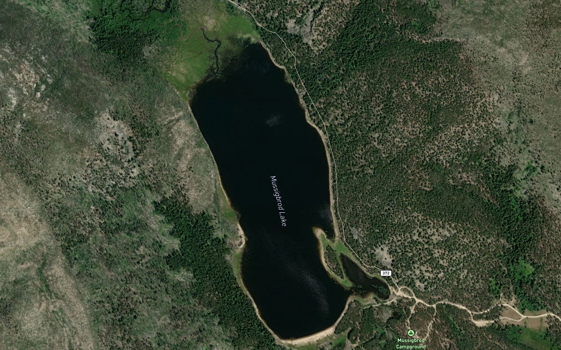 Satellite map of the Mussigbrod Lake