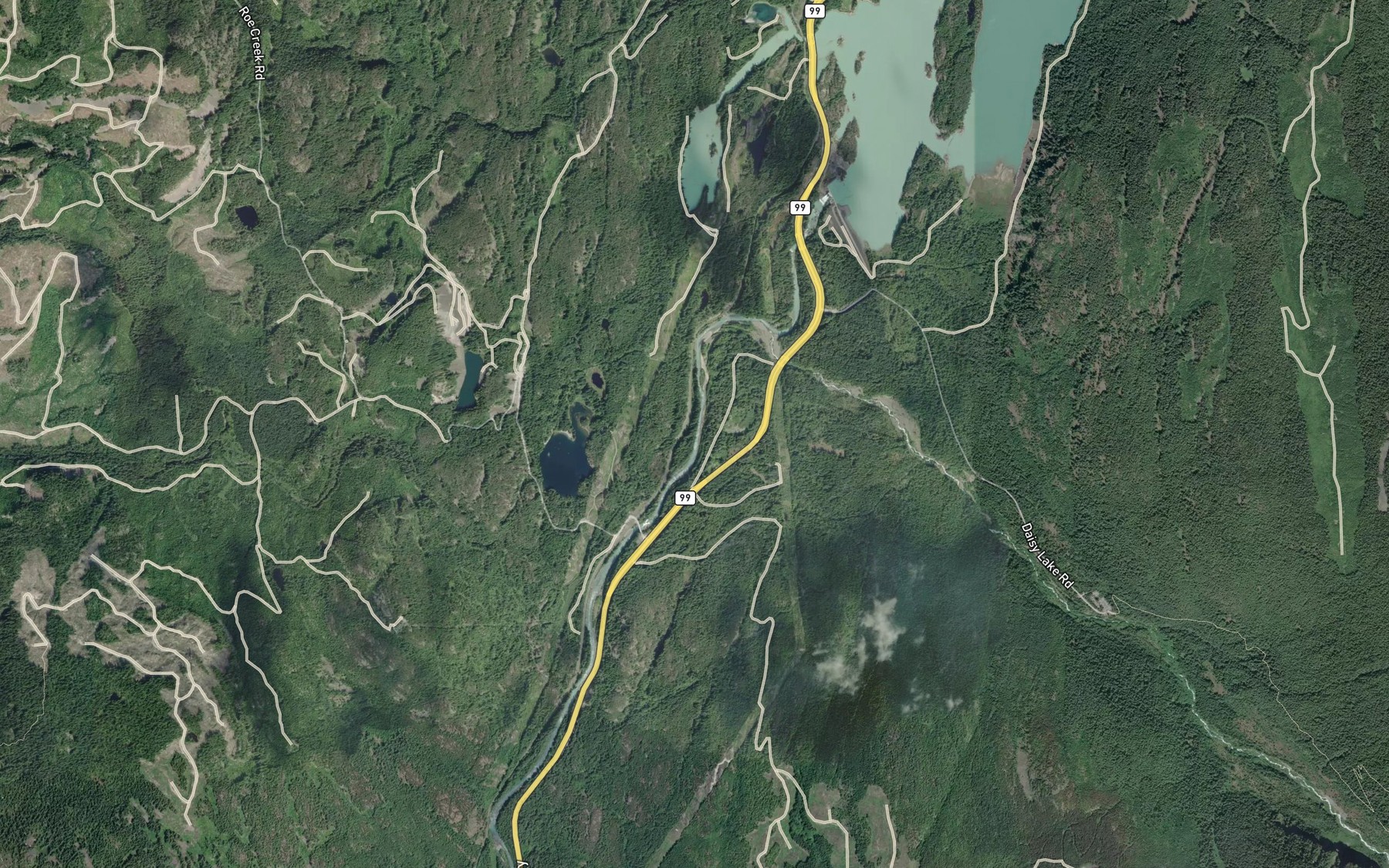 Satellite map of the Rubble Creek