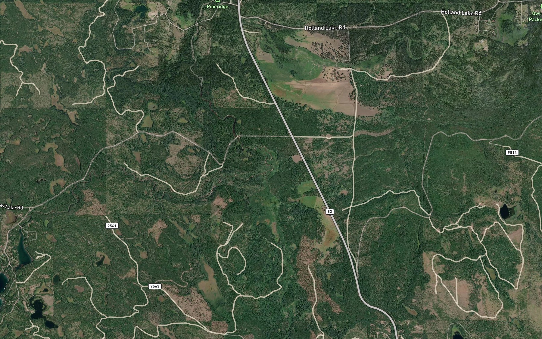 Satellite map of the Beaver Creek