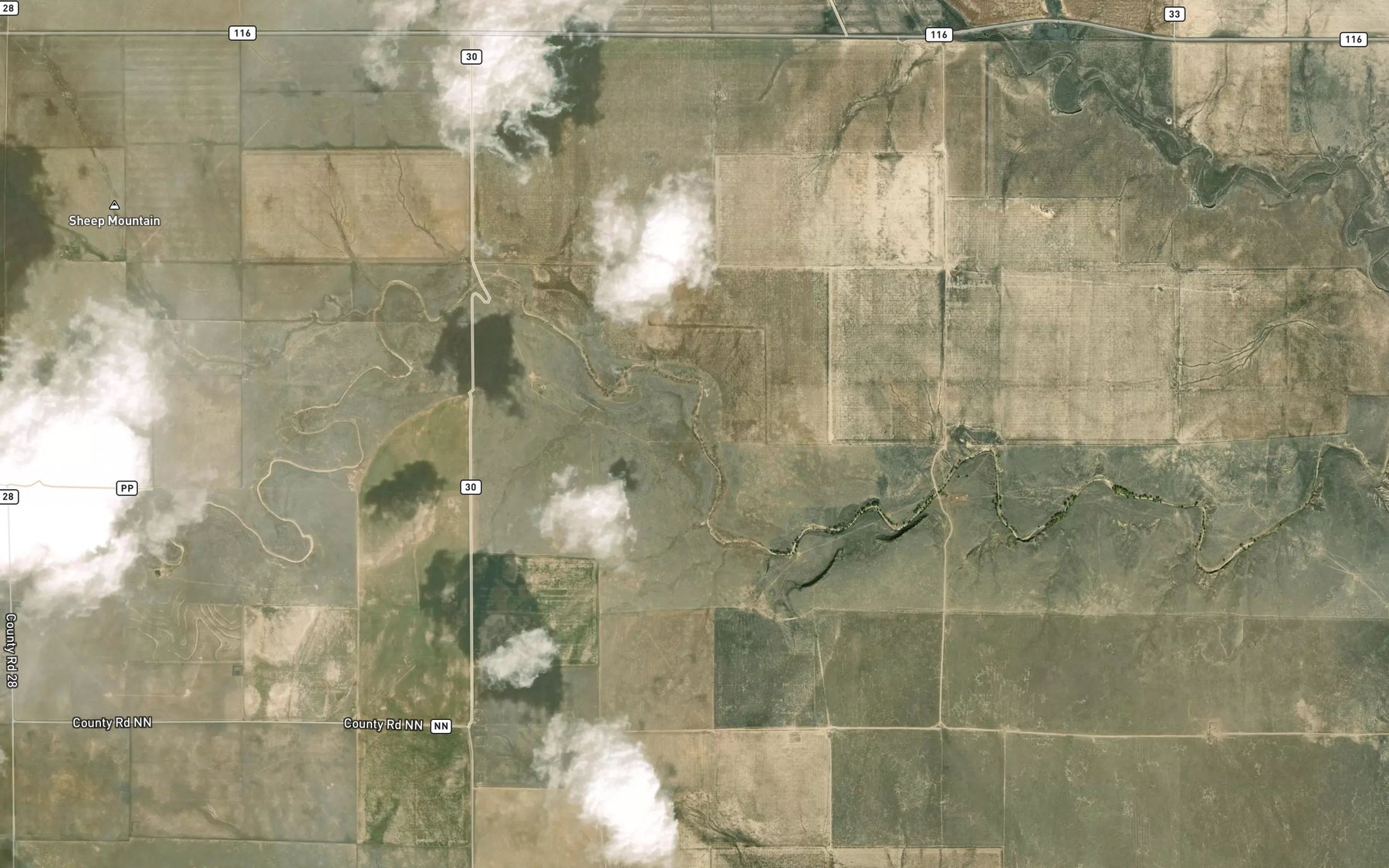 Satellite map of the Horse Creek Springs