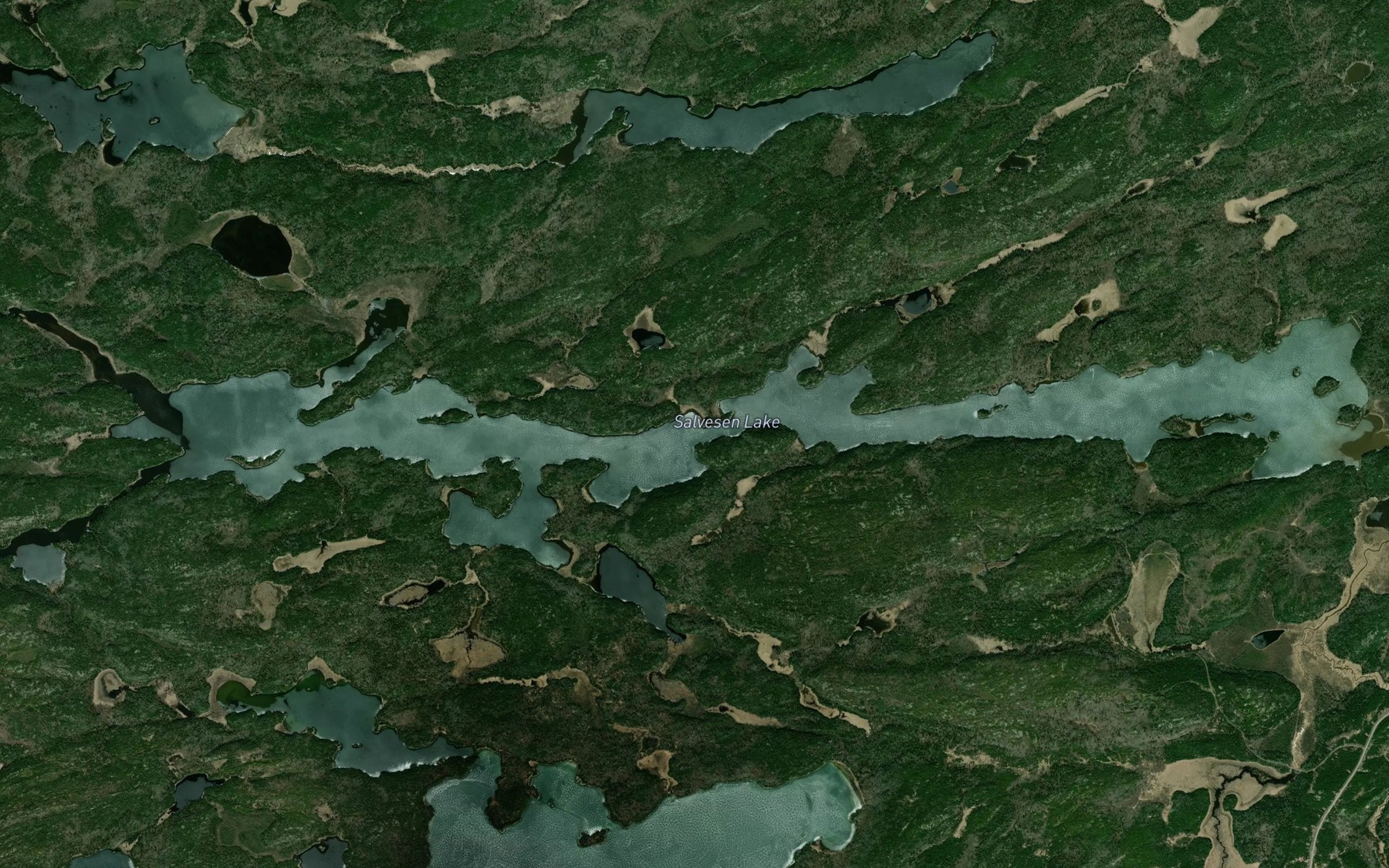 Satellite map of the Salvesen Lake