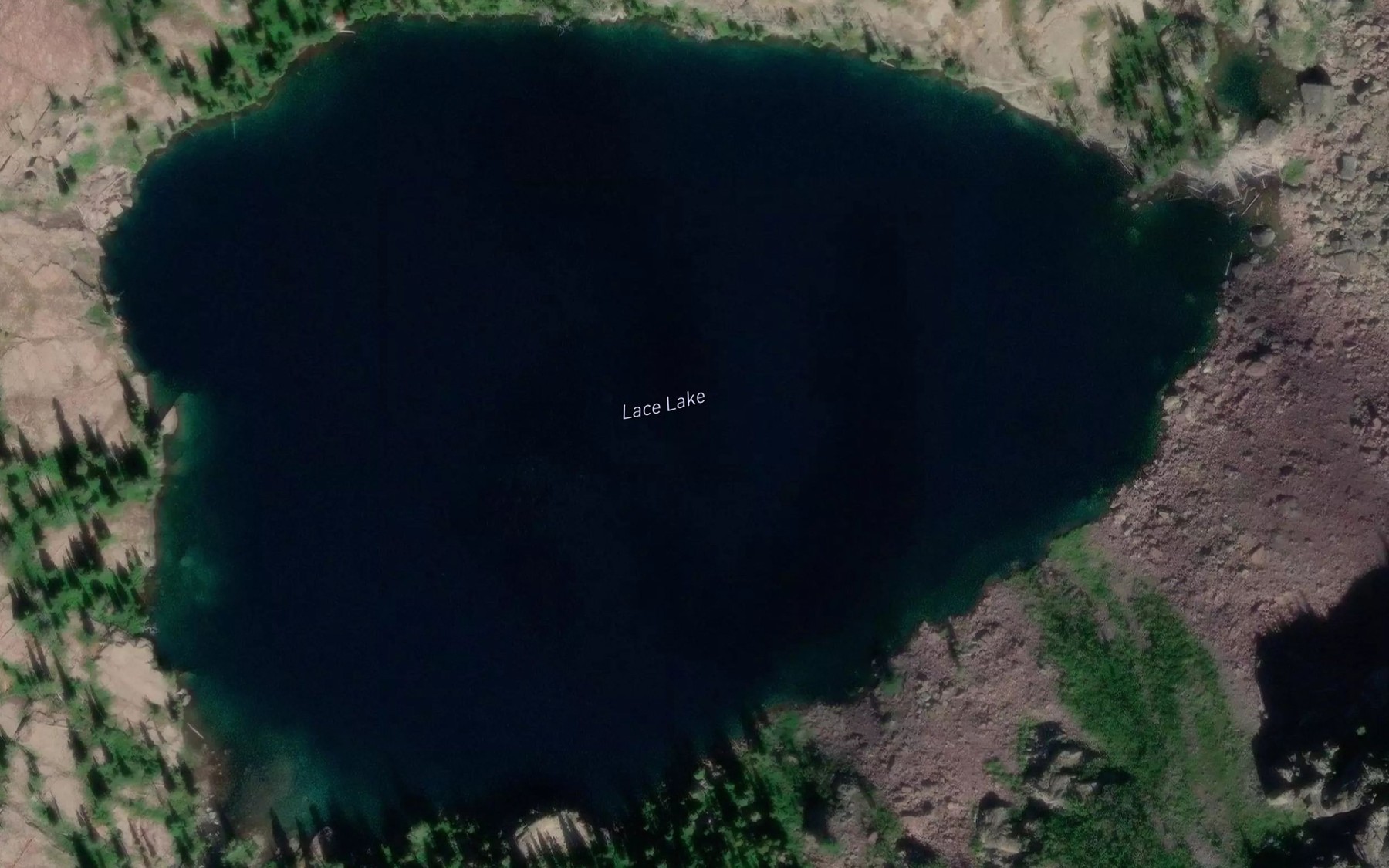 Satellite map of the Lace Lake