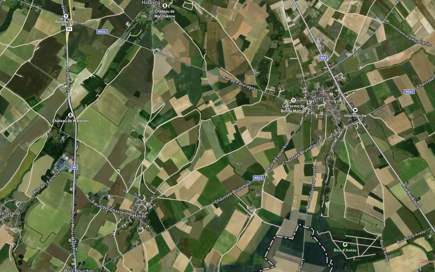 Satellite map of the Pres a Rieux