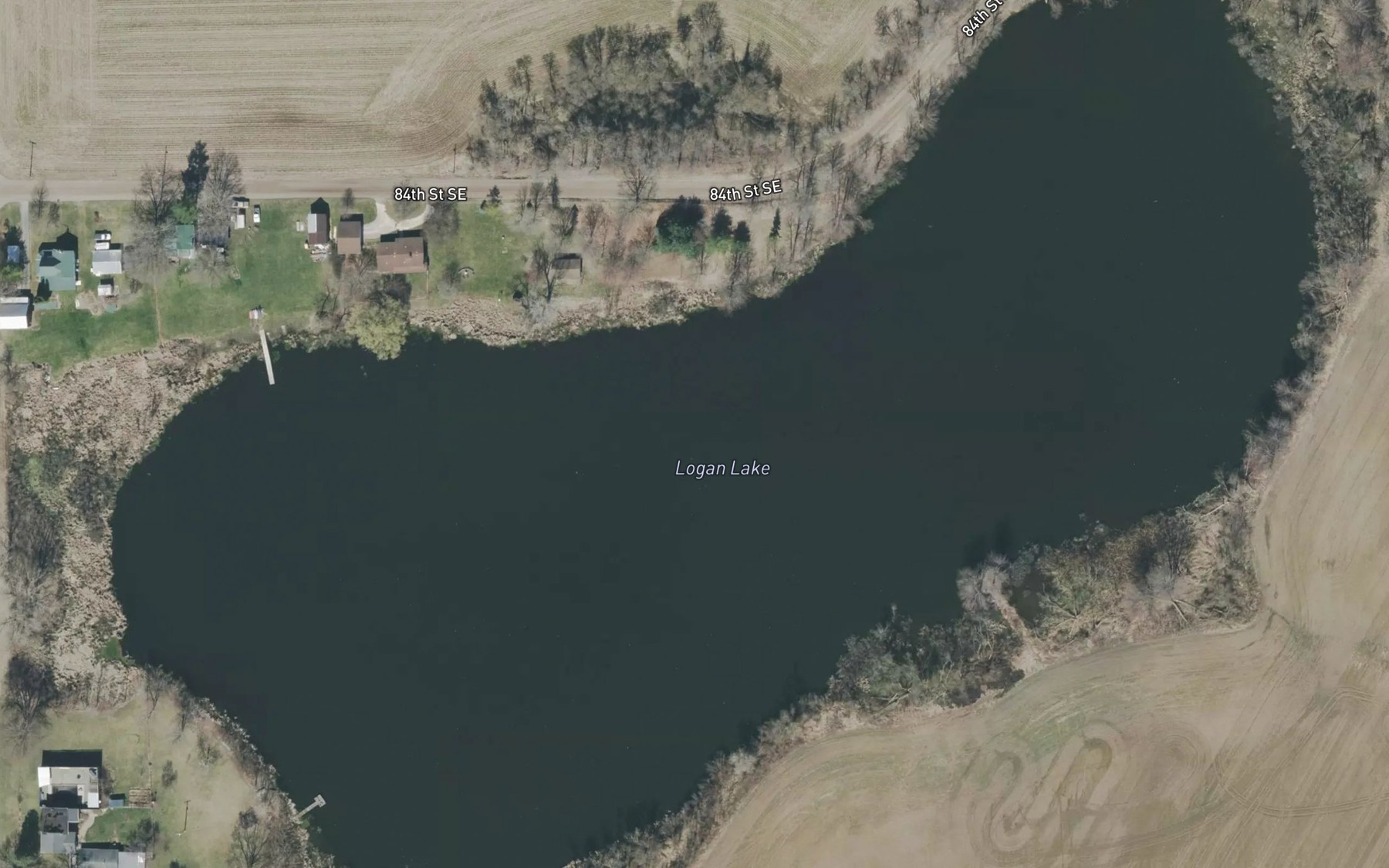 Satellite map of the Logan Lake