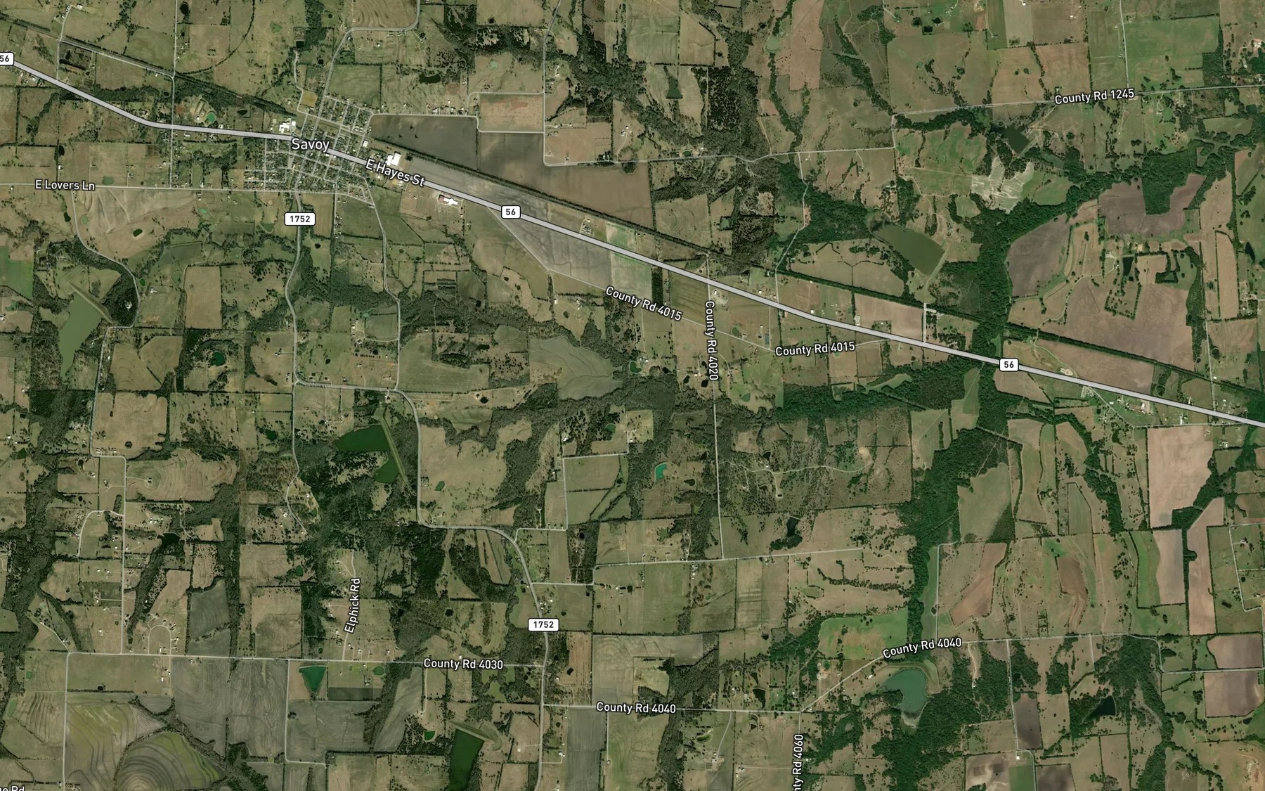 Satellite map of the Dameron Creek