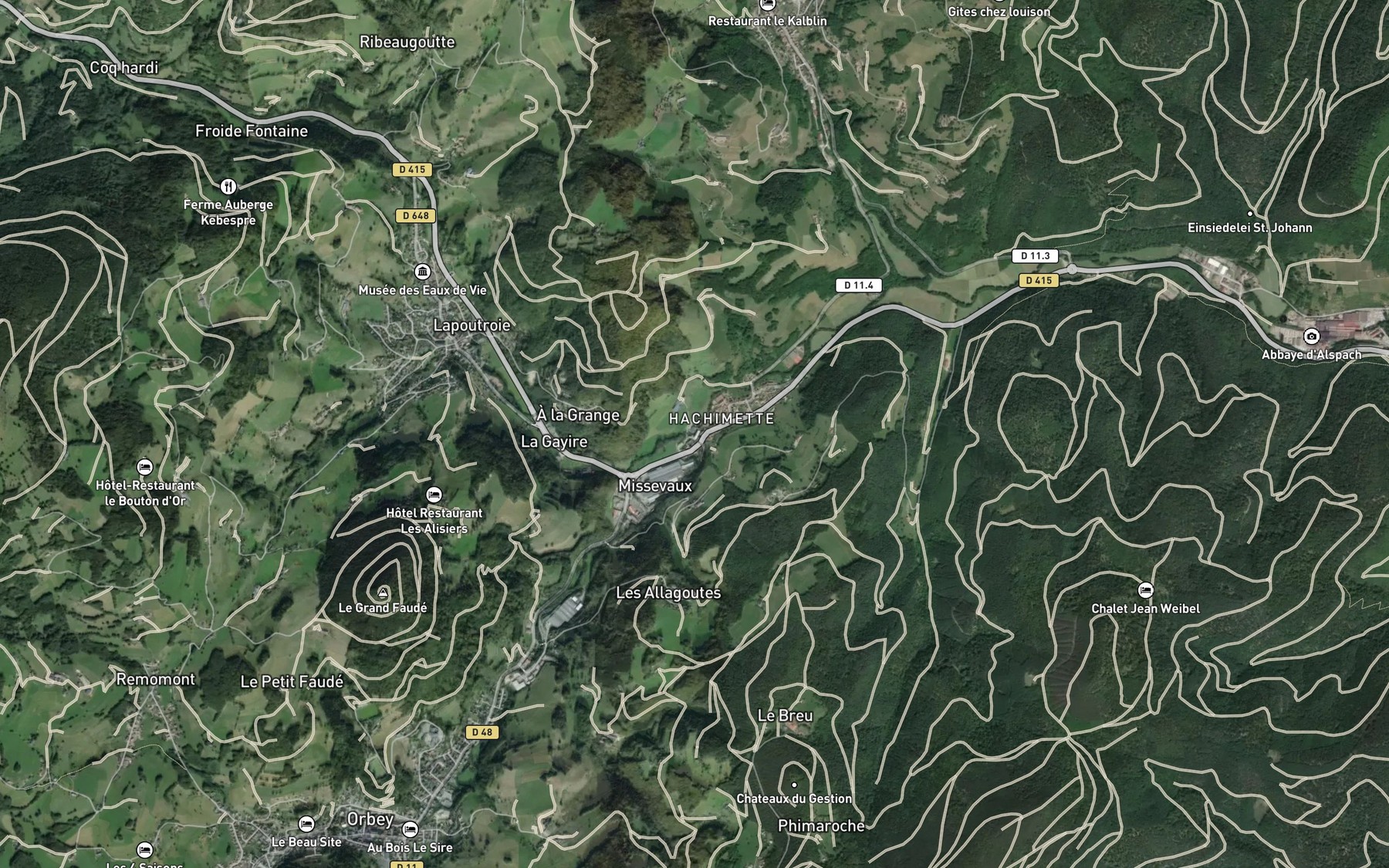 Satellite map of the Behine