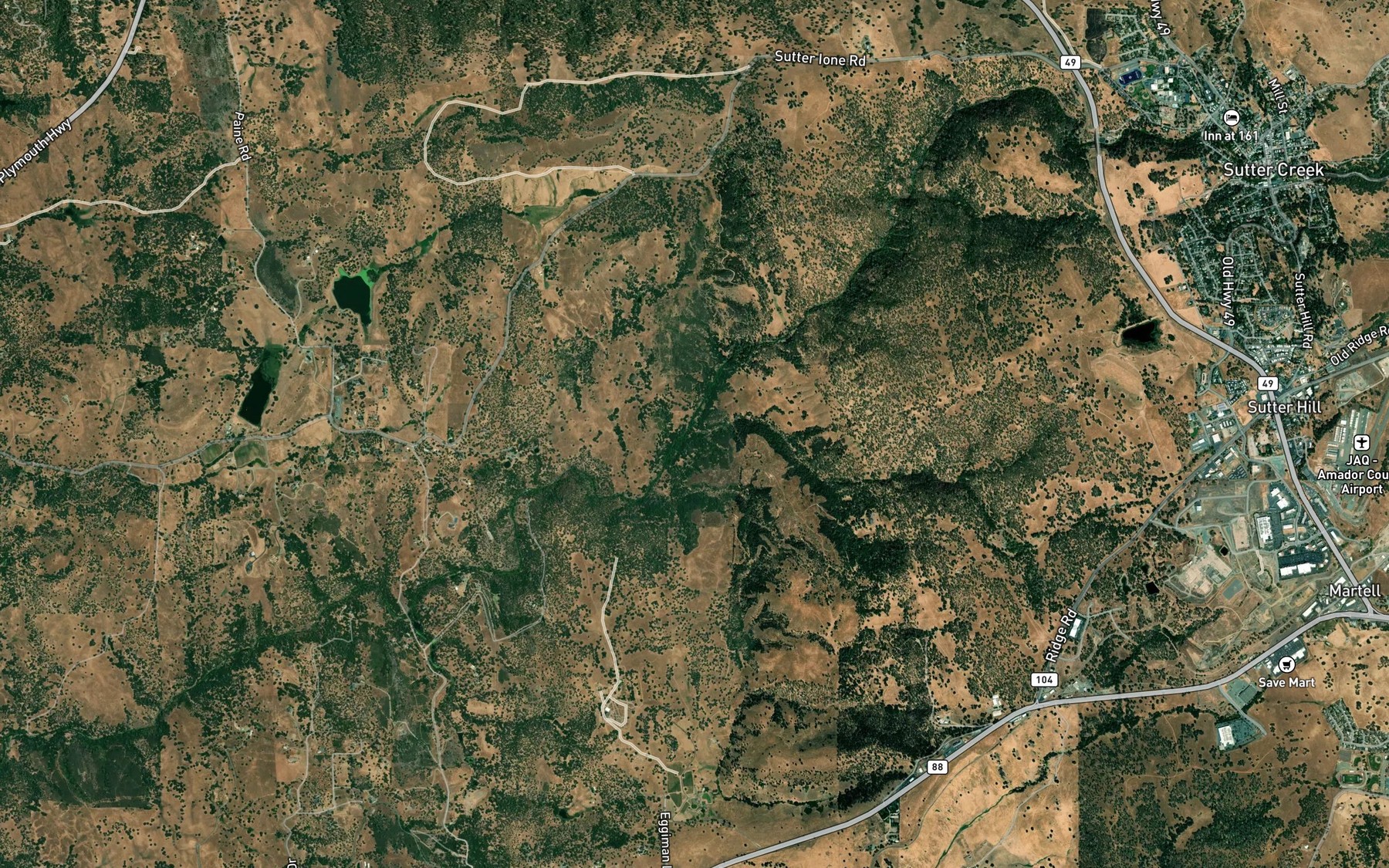 Satellite map of the Stony Creek