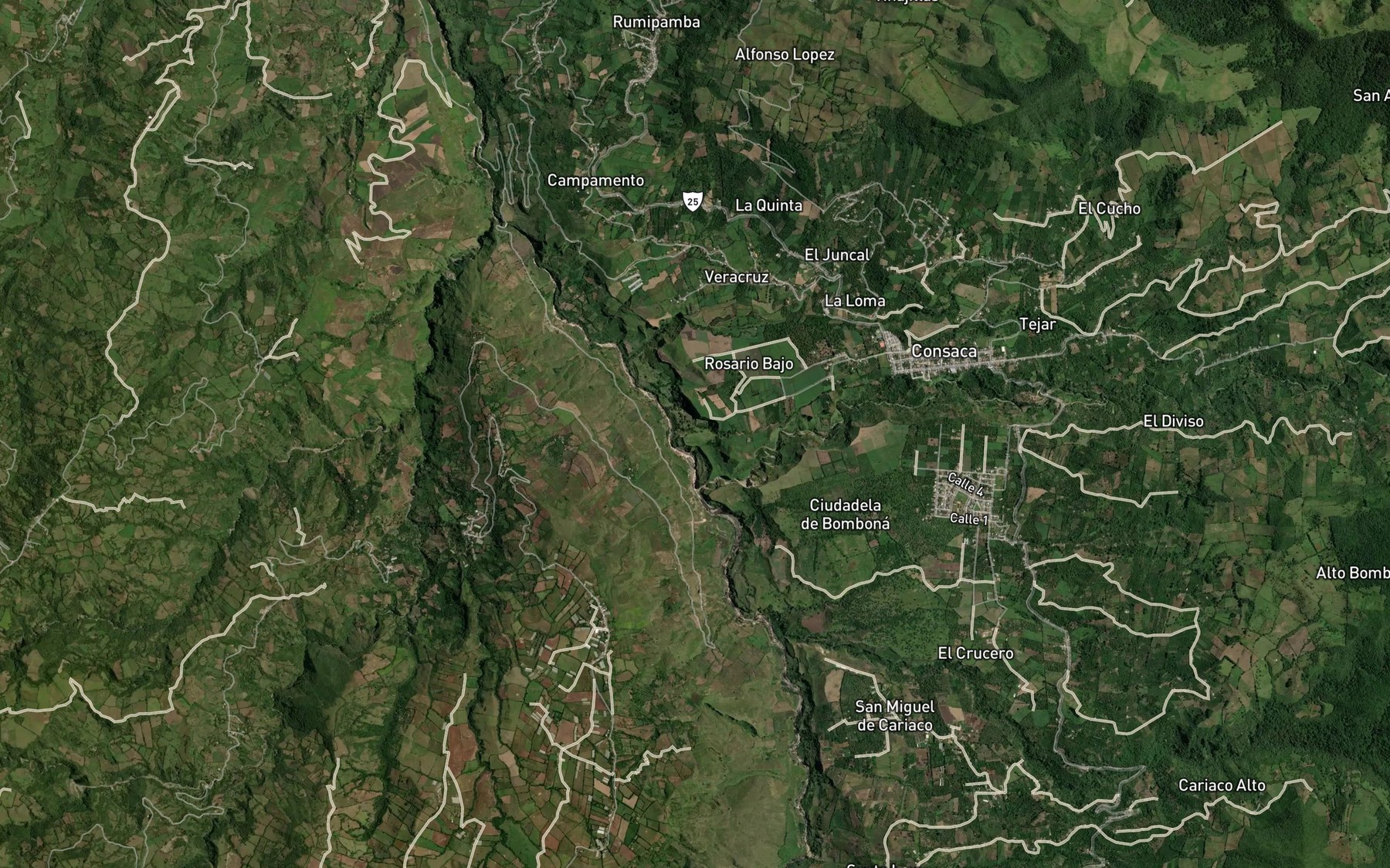 Satellite map of the Rio Azufral