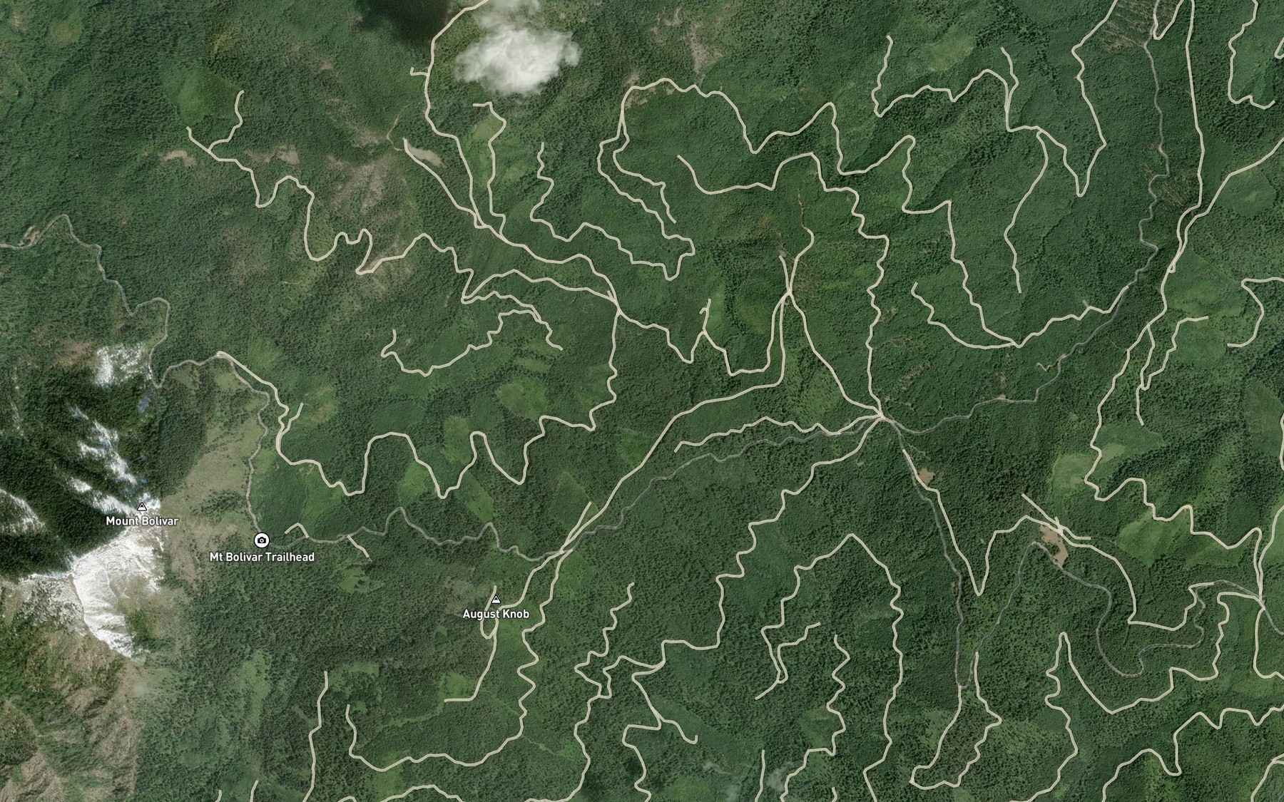 Satellite map of the East Fork of West Fork Cow Creek