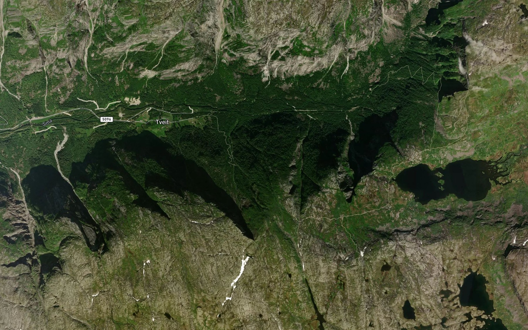 Satellite map of the Reinshovdbekken
