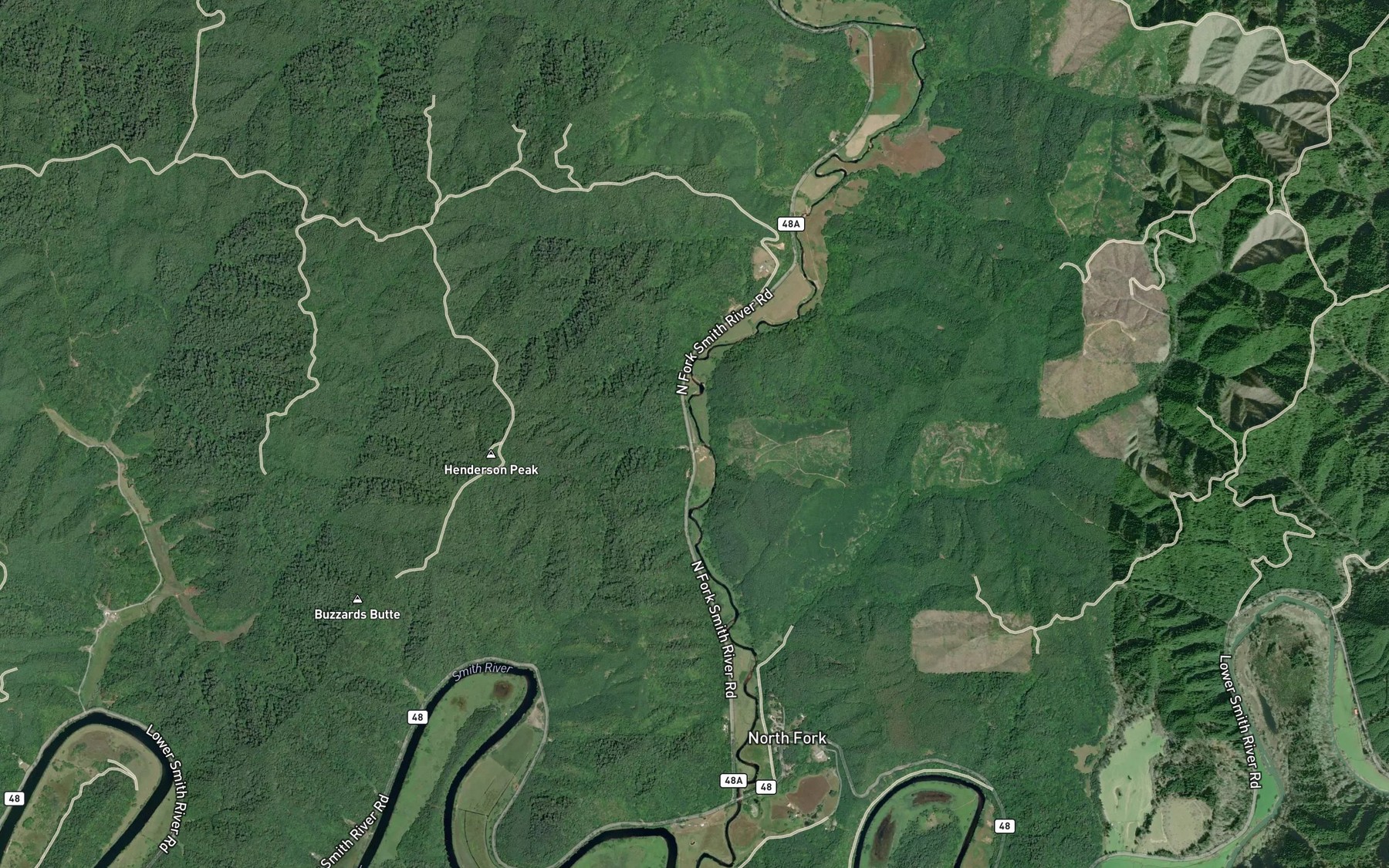Satellite map of the Straddle Creek