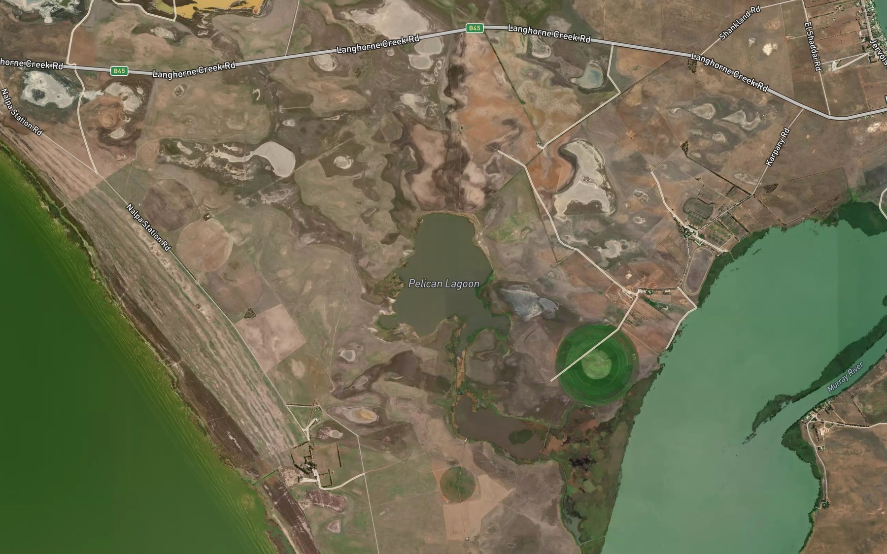 Satellite map of the Pelican Lagoon