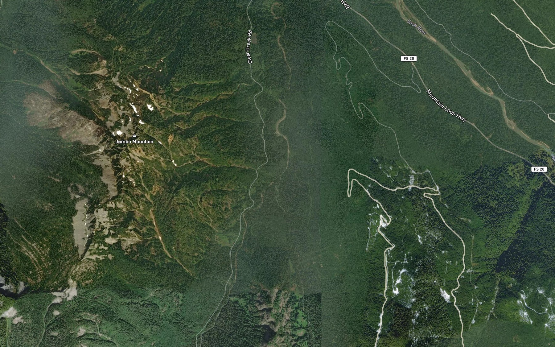 Satellite map of the Asbestos Creek