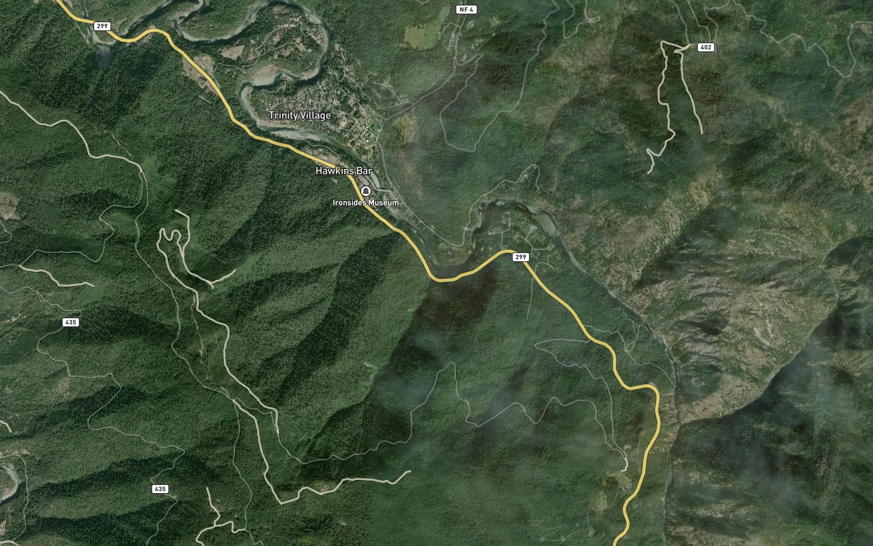 Satellite map of the Gray Creek