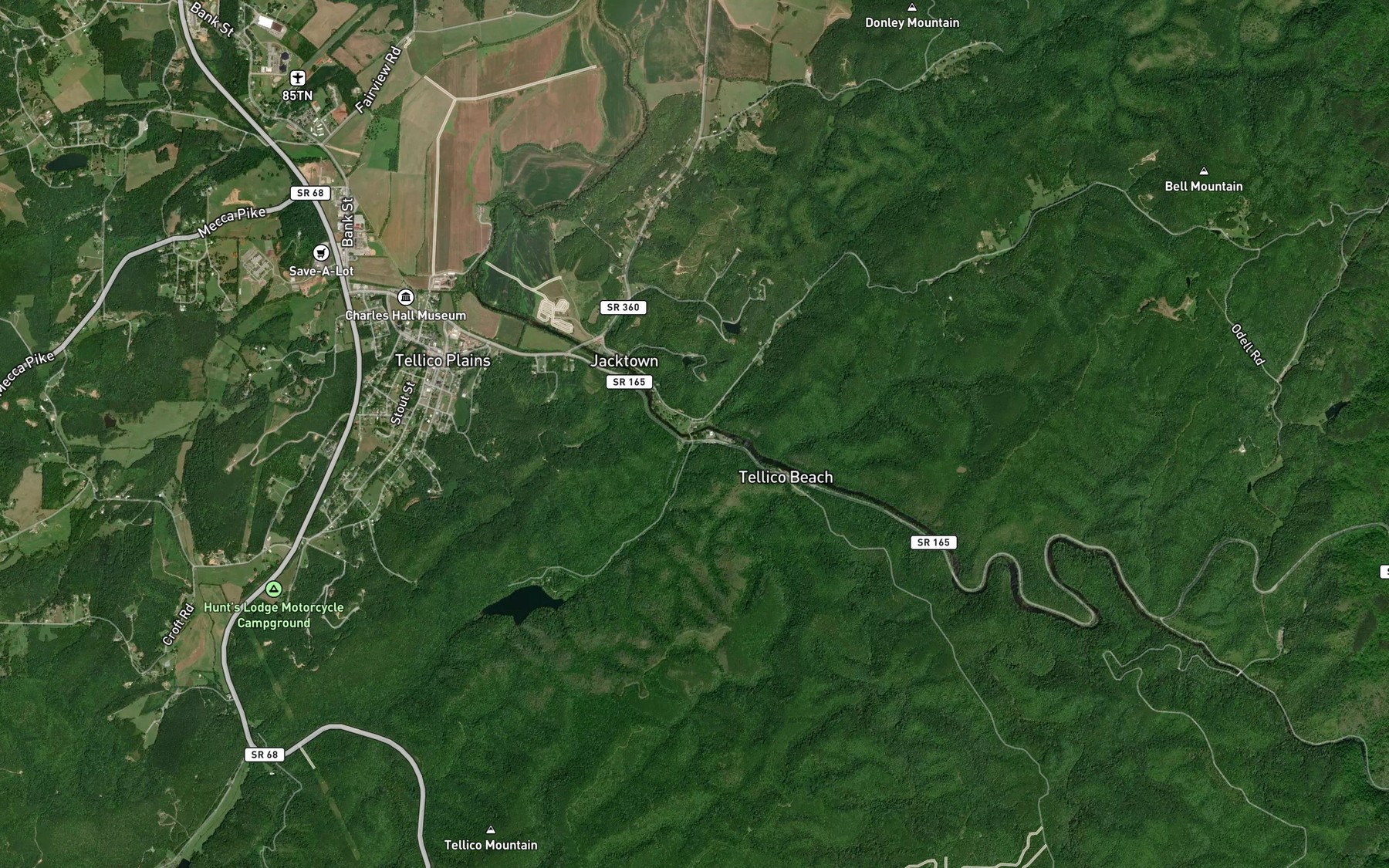 Satellite map of the Quarry Creek
